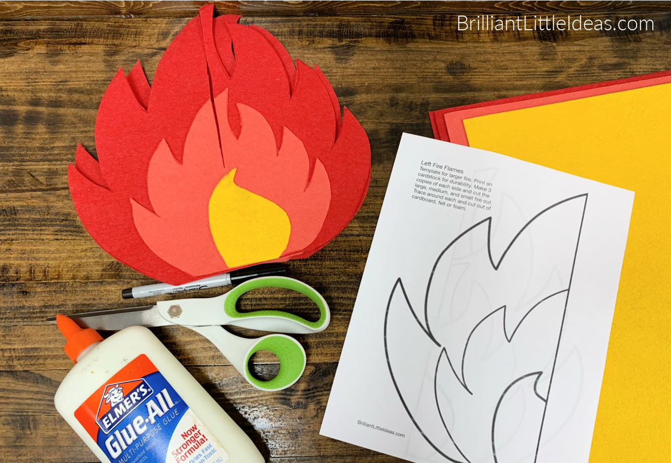 How To Make 3d Fire Flames With Printable Template