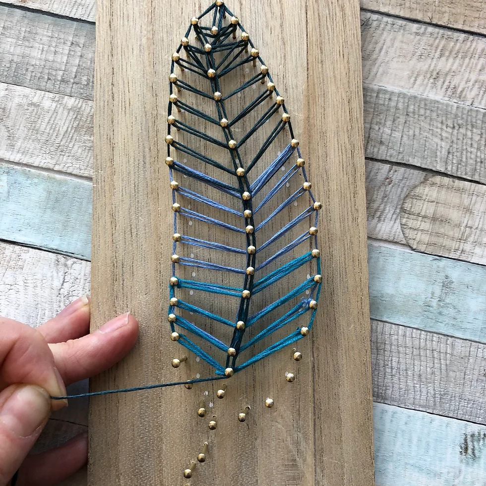 string art feather template