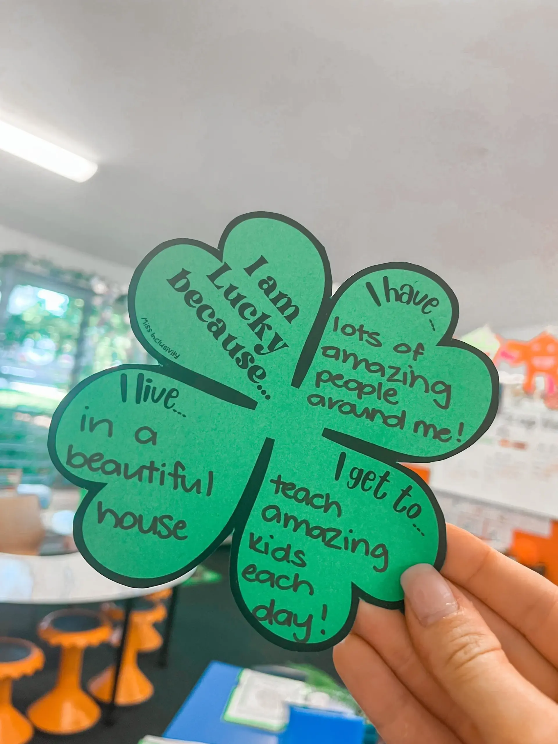 I Am Lucky Because St Patricks Day Clover Template