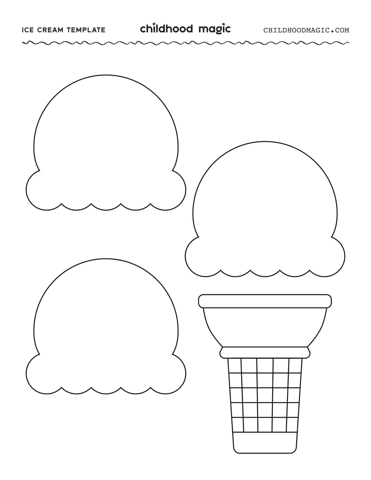 Ice Cream Template Free Printable Outline