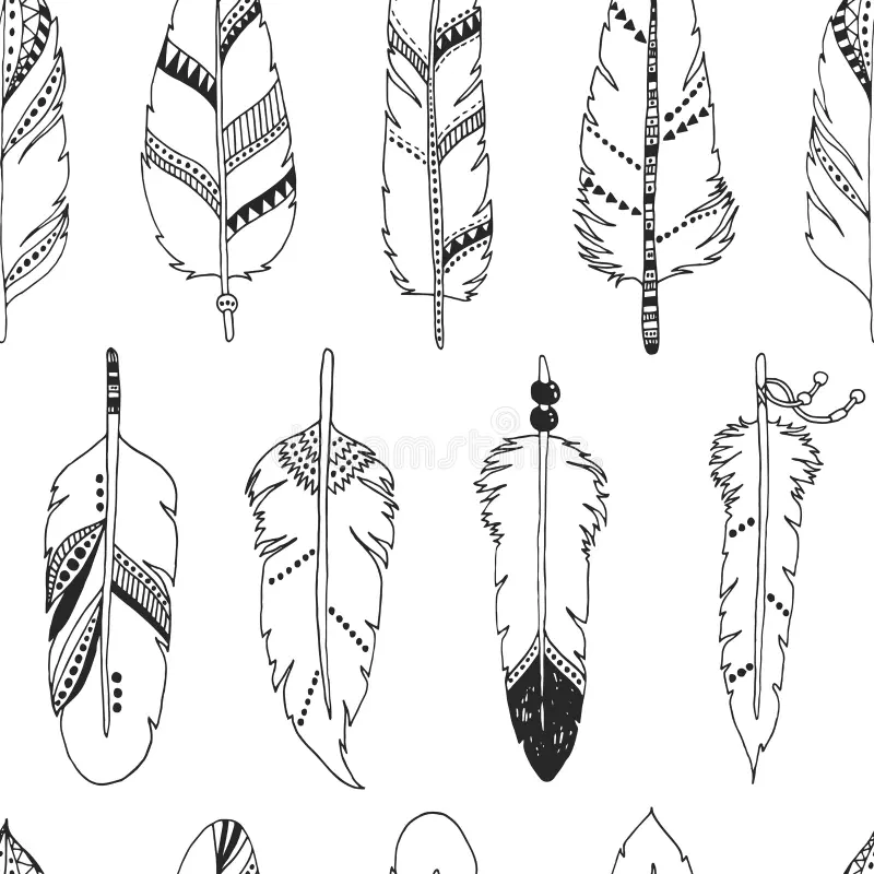 indian feather printable template