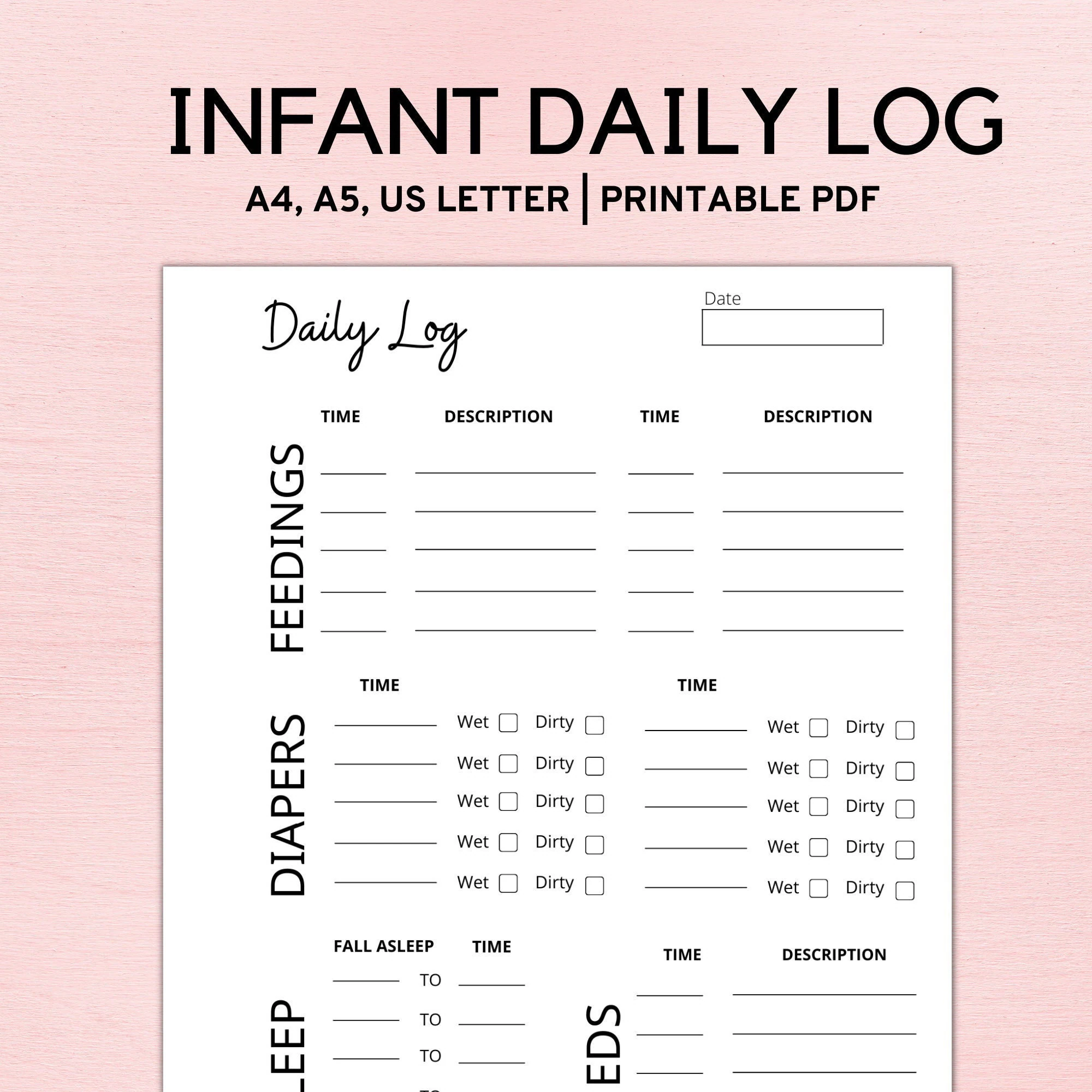 Infant Daily Log Printable Infant Daily Log Printable
