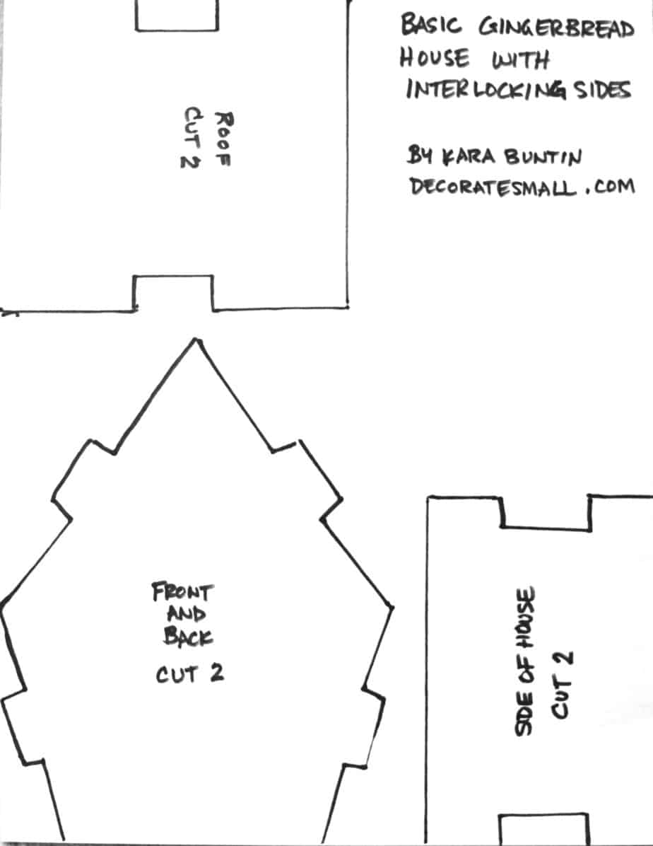 Interlocking Gingerbread House Template Free Download