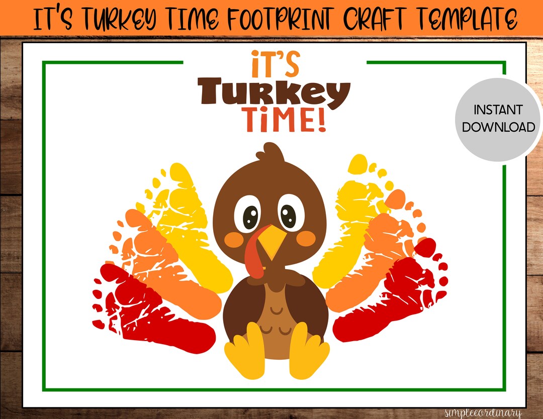 Its Turkey Time Footprint Crafts