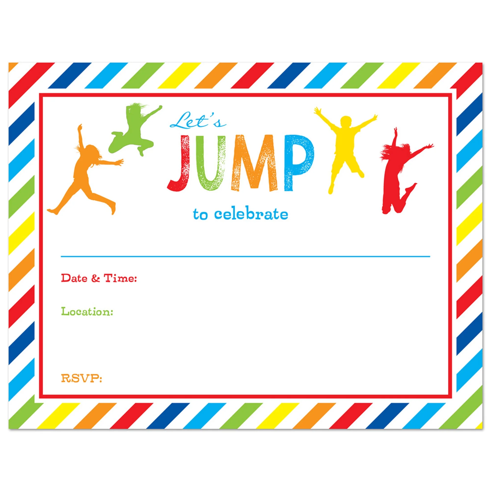 free printable trampoline birthday party invitation template free