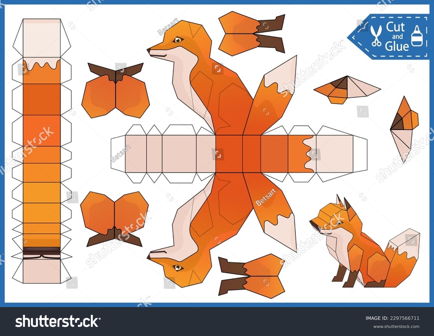 Kids Craft Template Cut Glue Paper 2297566711