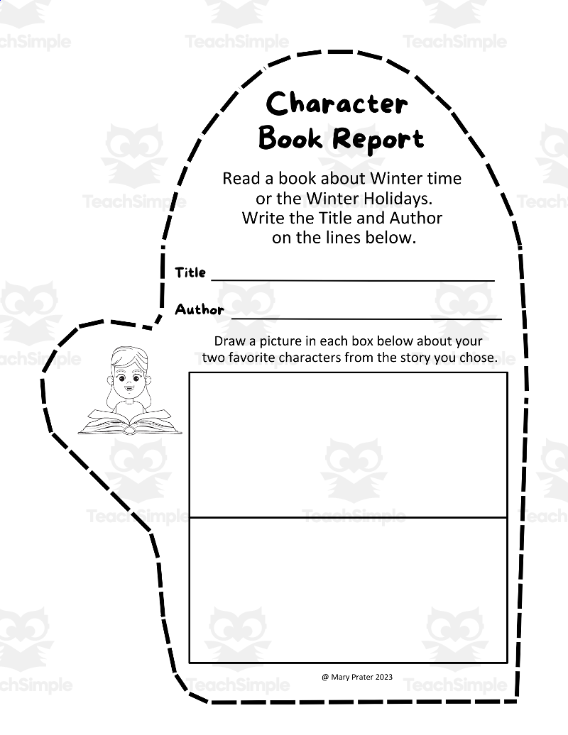 Kindergarten Book Report Templates For Winter Holiday