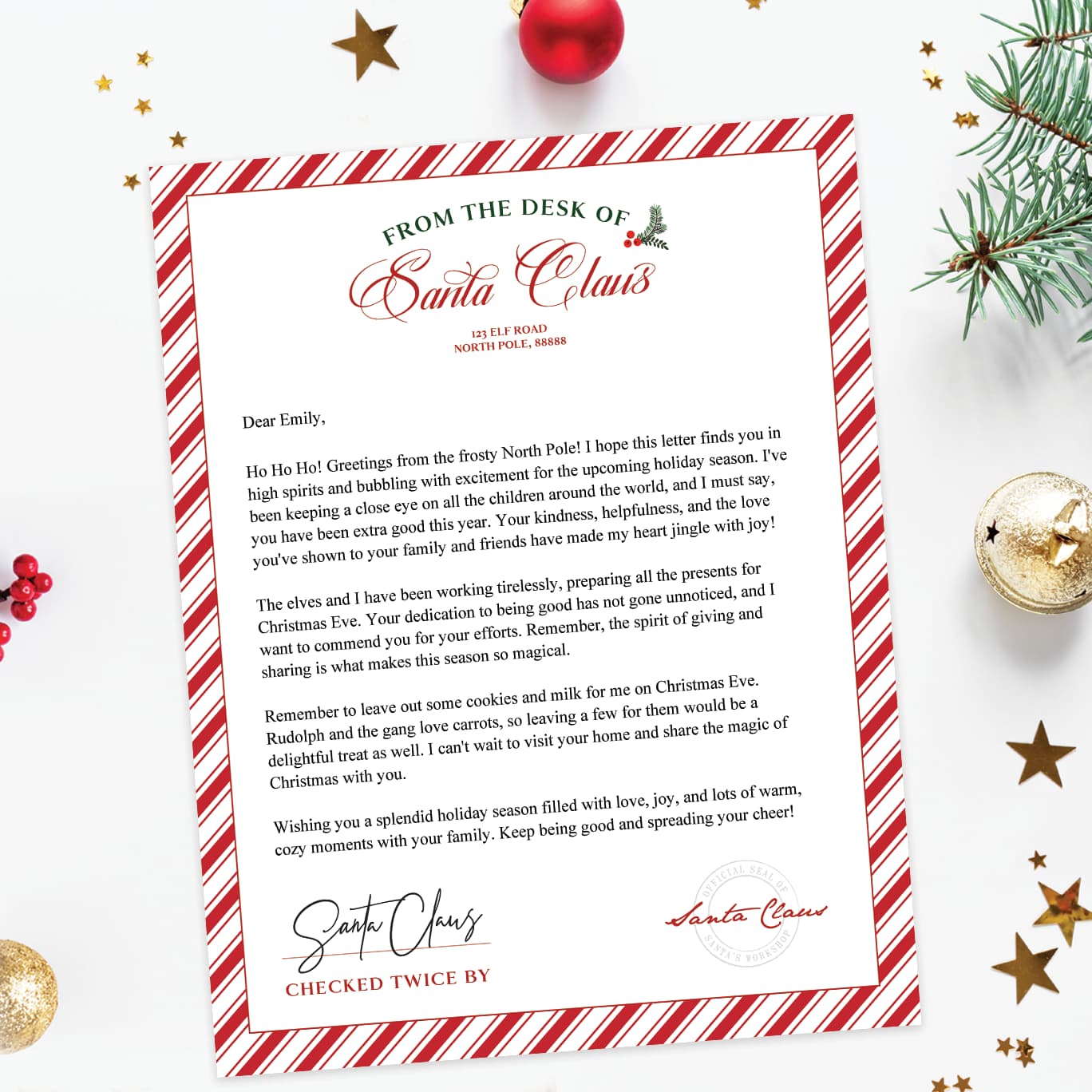 Letter From Santa Template Letter From Santa Template