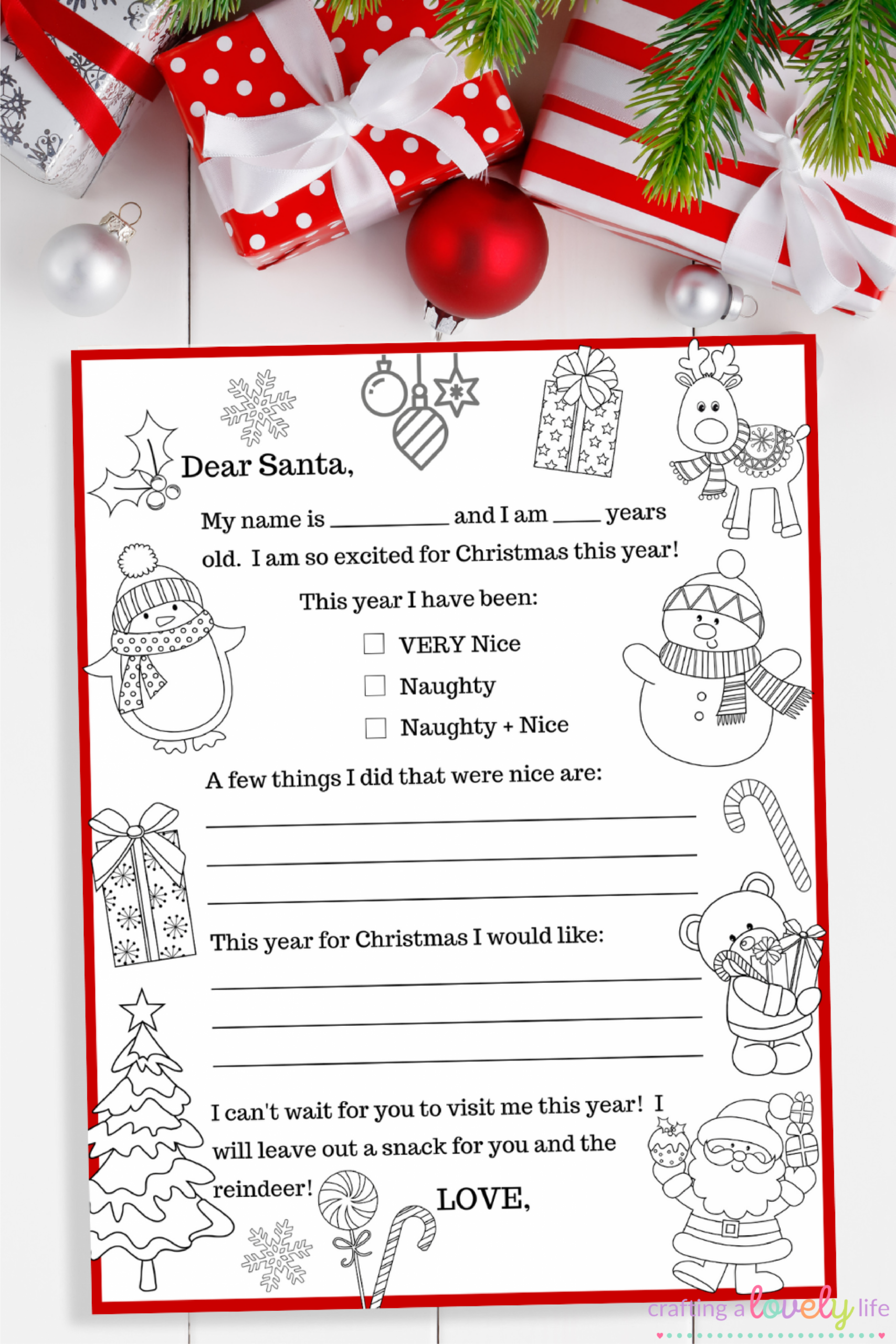 Letter To Santa Coloring Page Letter To Santa Coloring Page