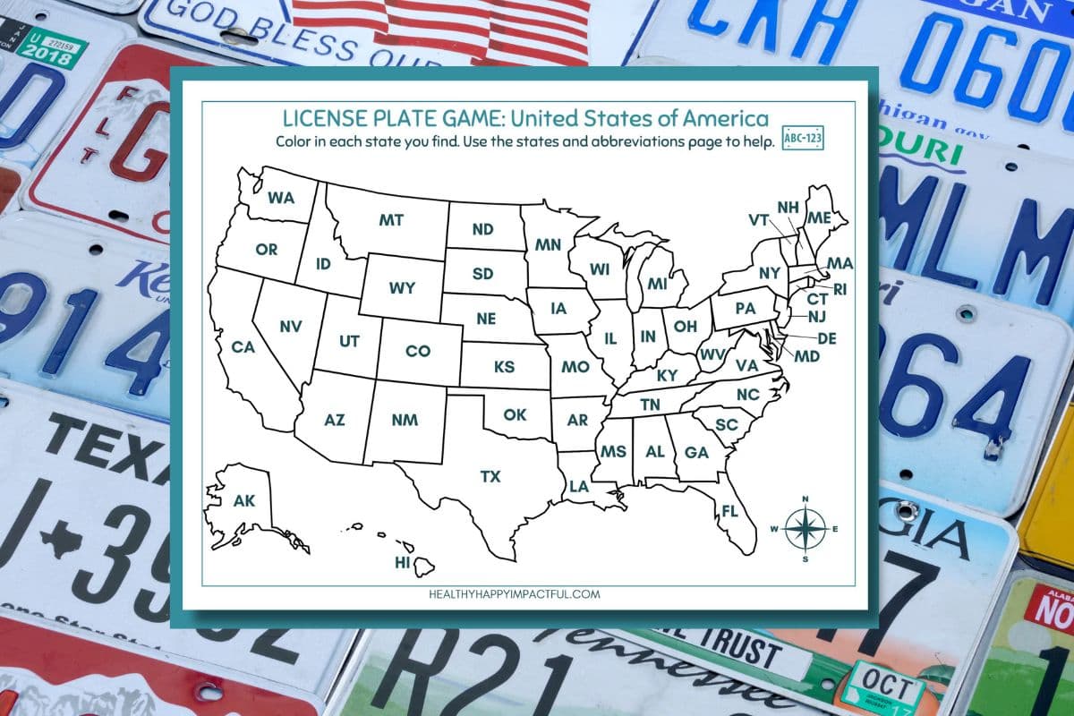 License Plate Game Printable