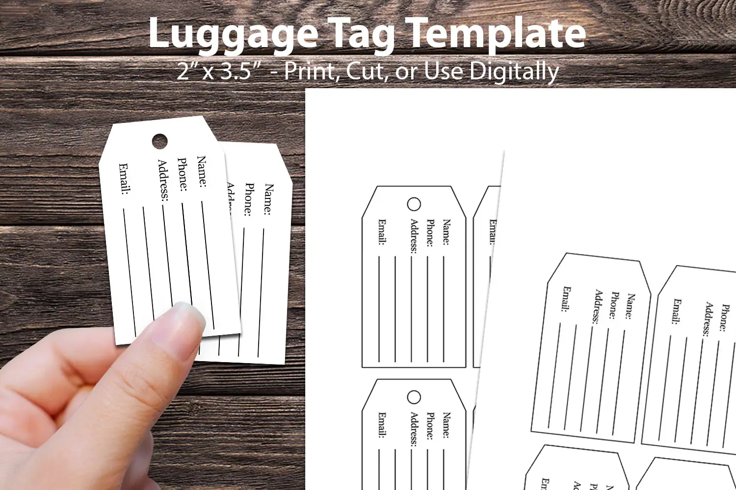 free printable luggage tag template