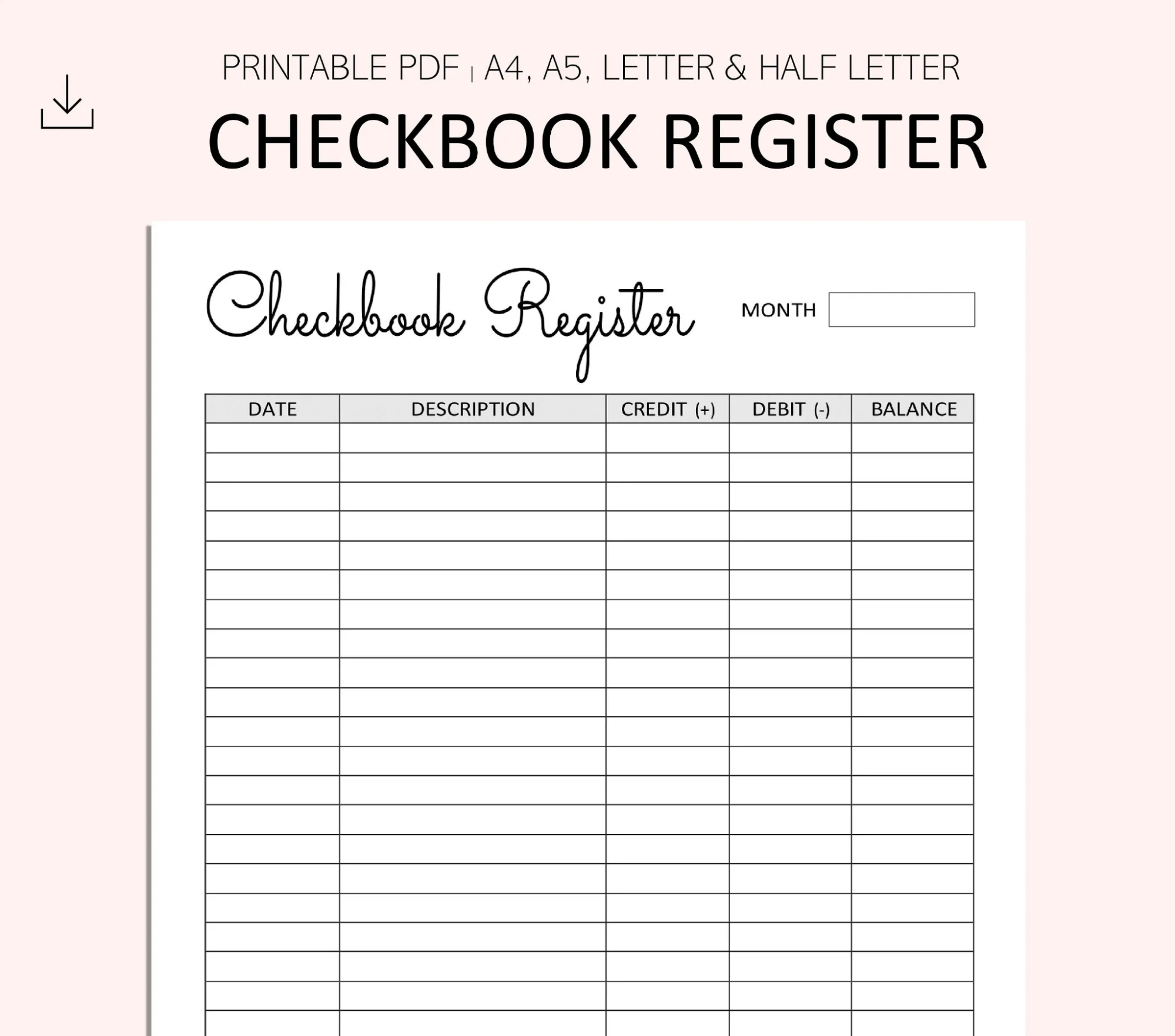 Making A Checkbook Register Template With Just A Few Steps