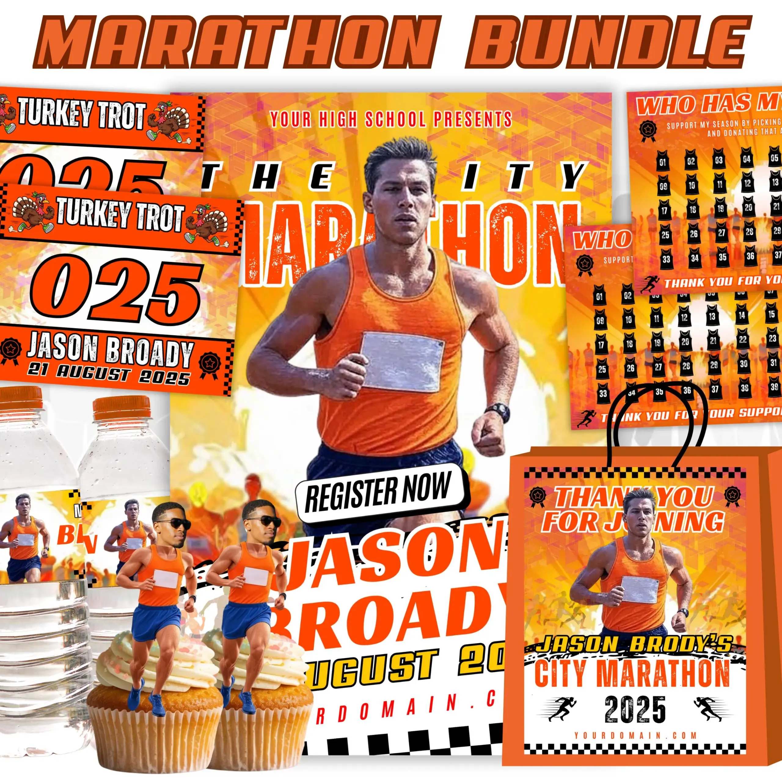 turkey trot bib template