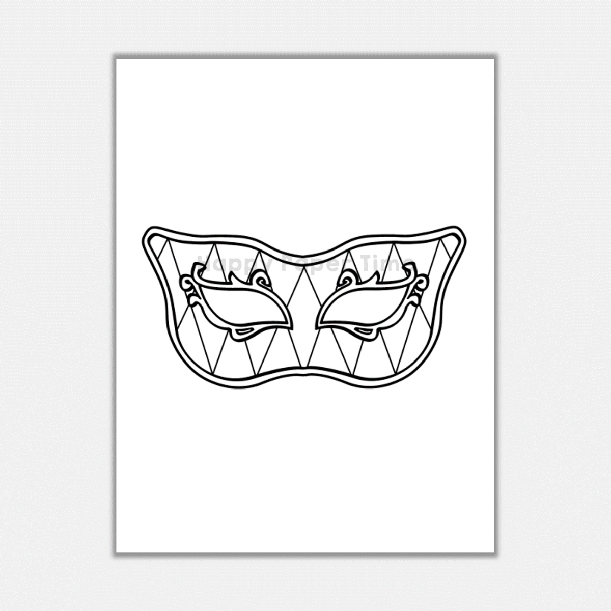 Mardi Gras Paper Mask Printable Festival Coloring Craft Activity Costume