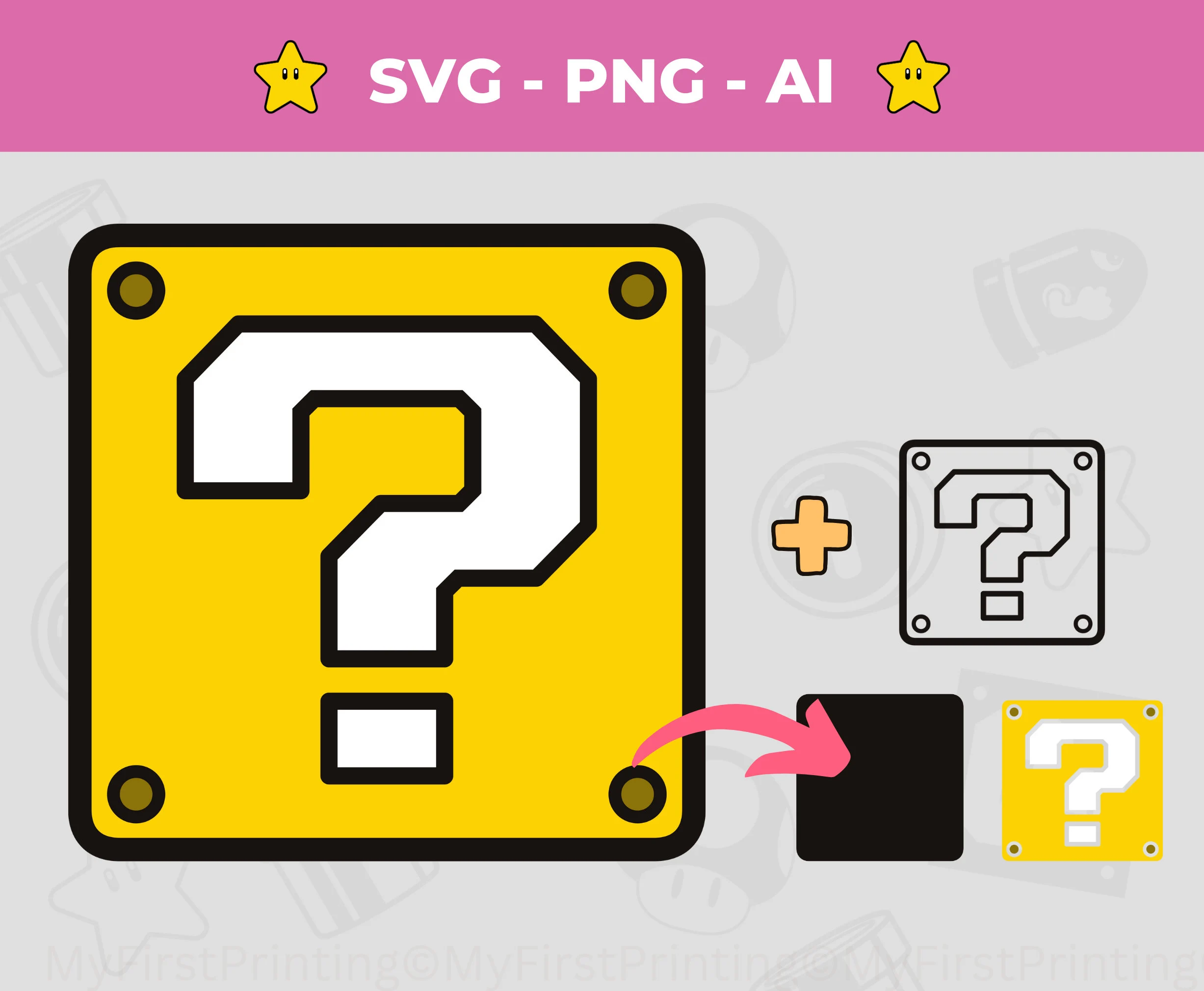Mario Question Block Svg Png Printable
