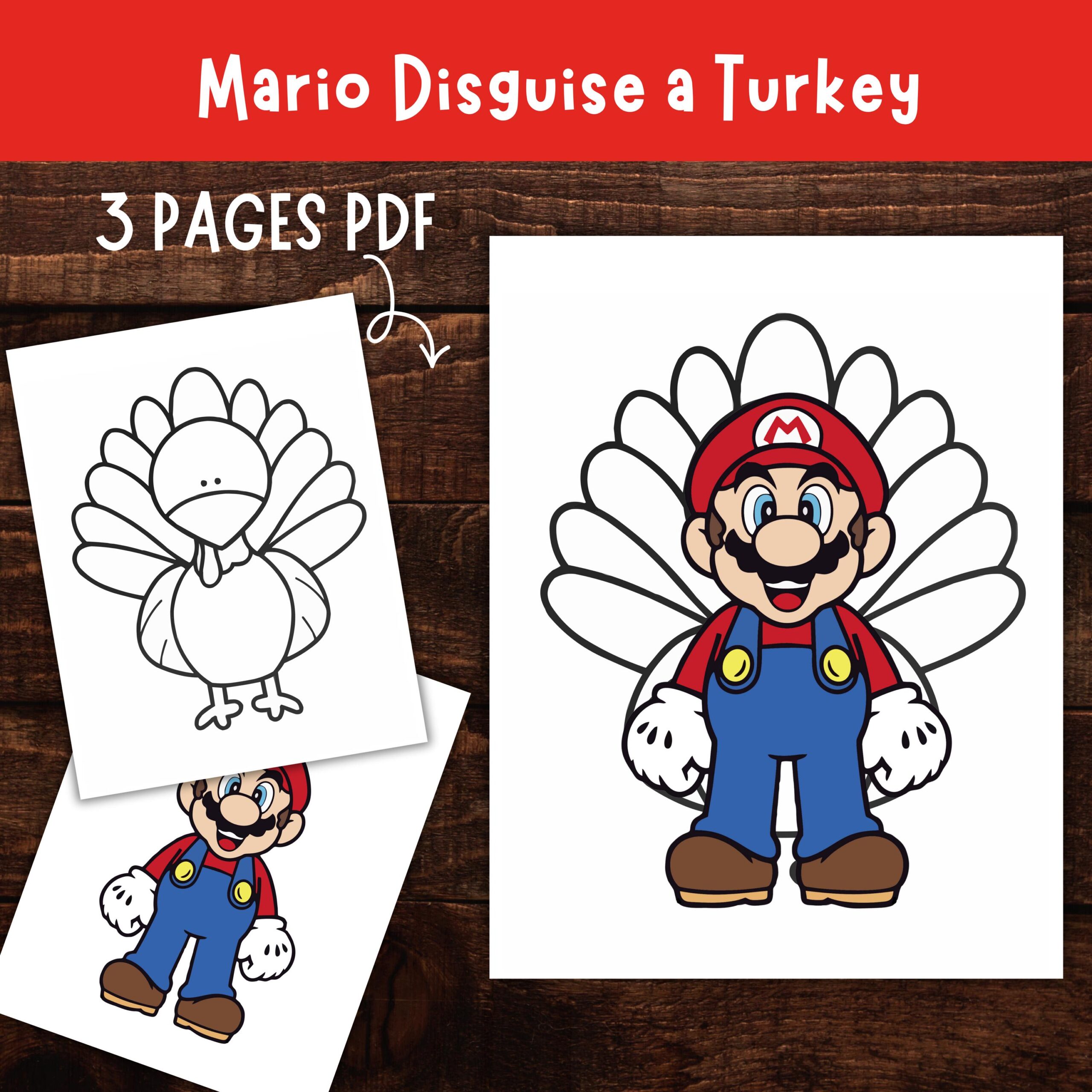 Mario Turkey A Disguise Printable