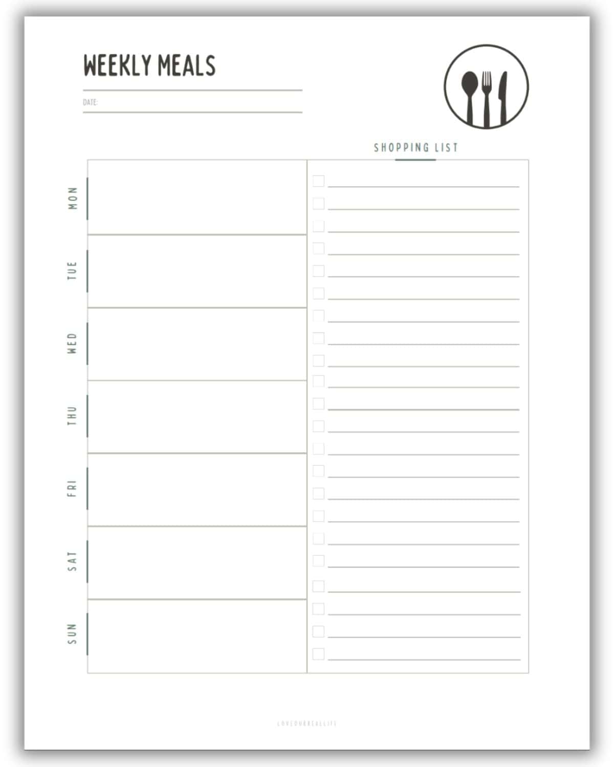 Meal Planner Printable