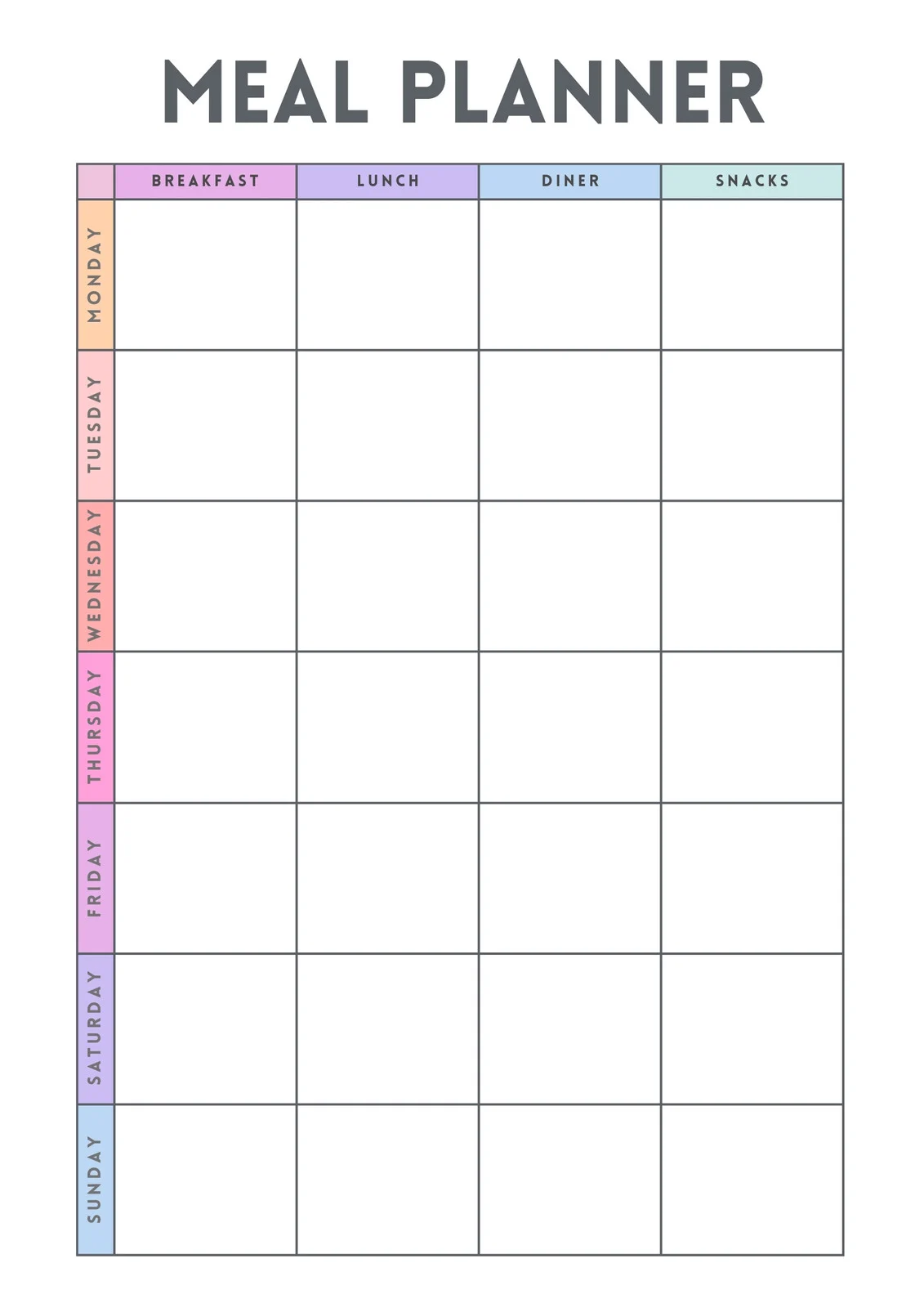 printable weekly menu template printable weekly menu template