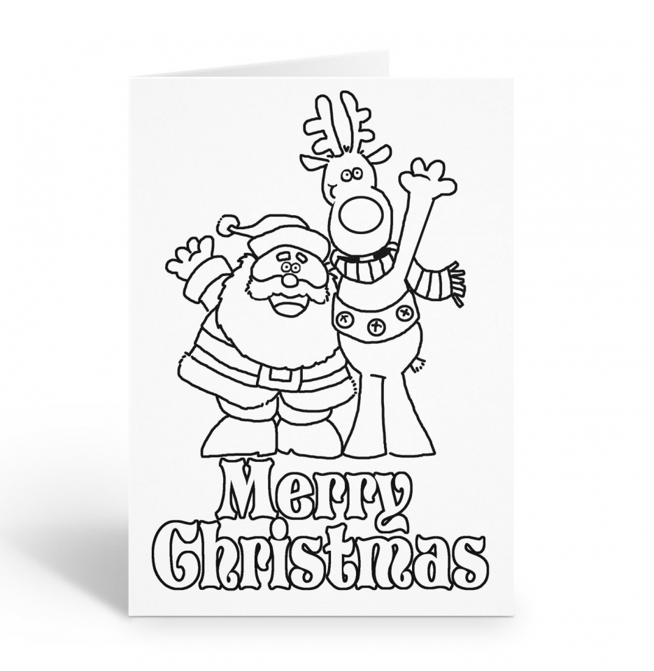 Merry Christmas Color In Card Merry Christmas Color In Card