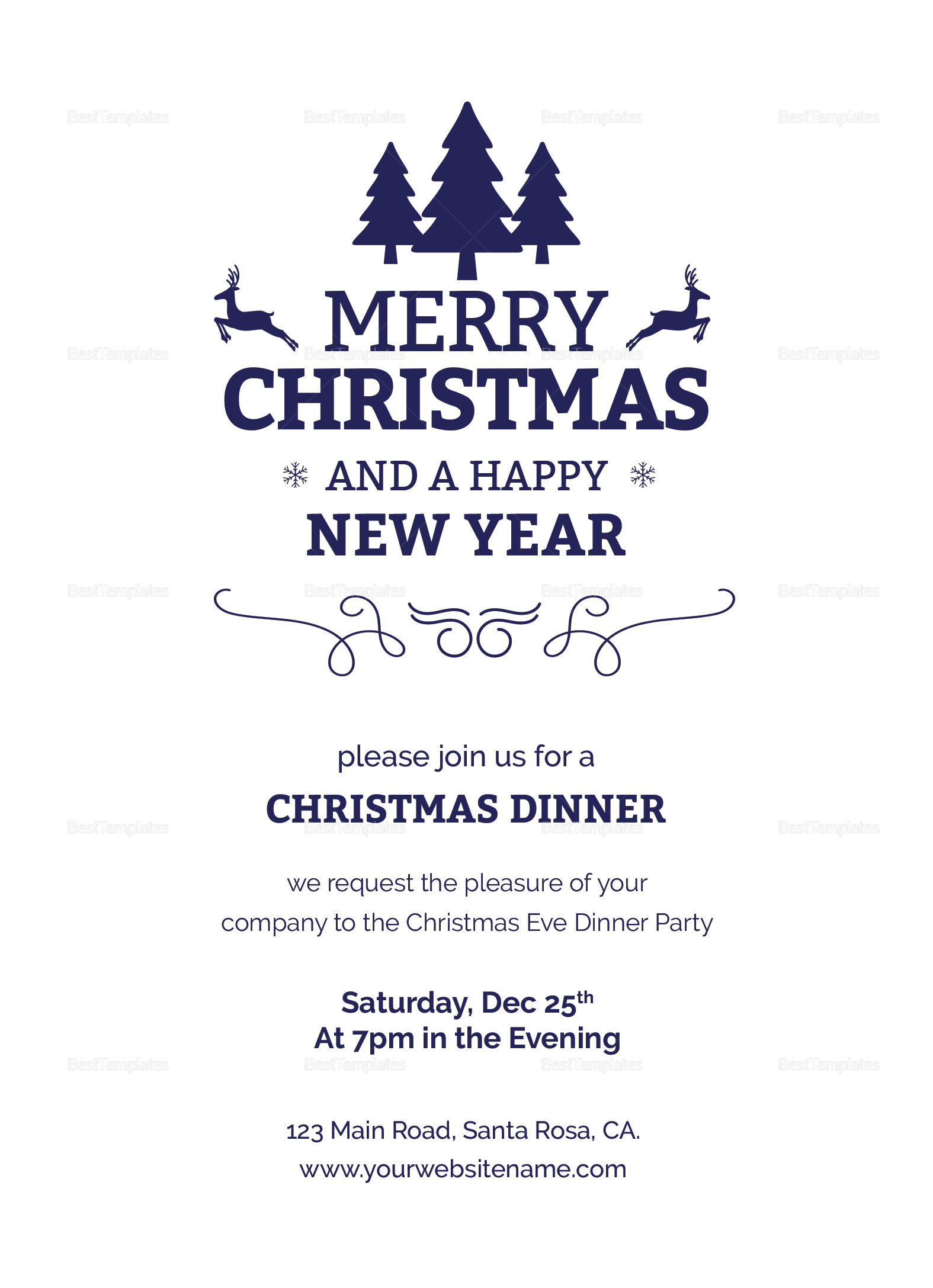 christmas lunch invite templates