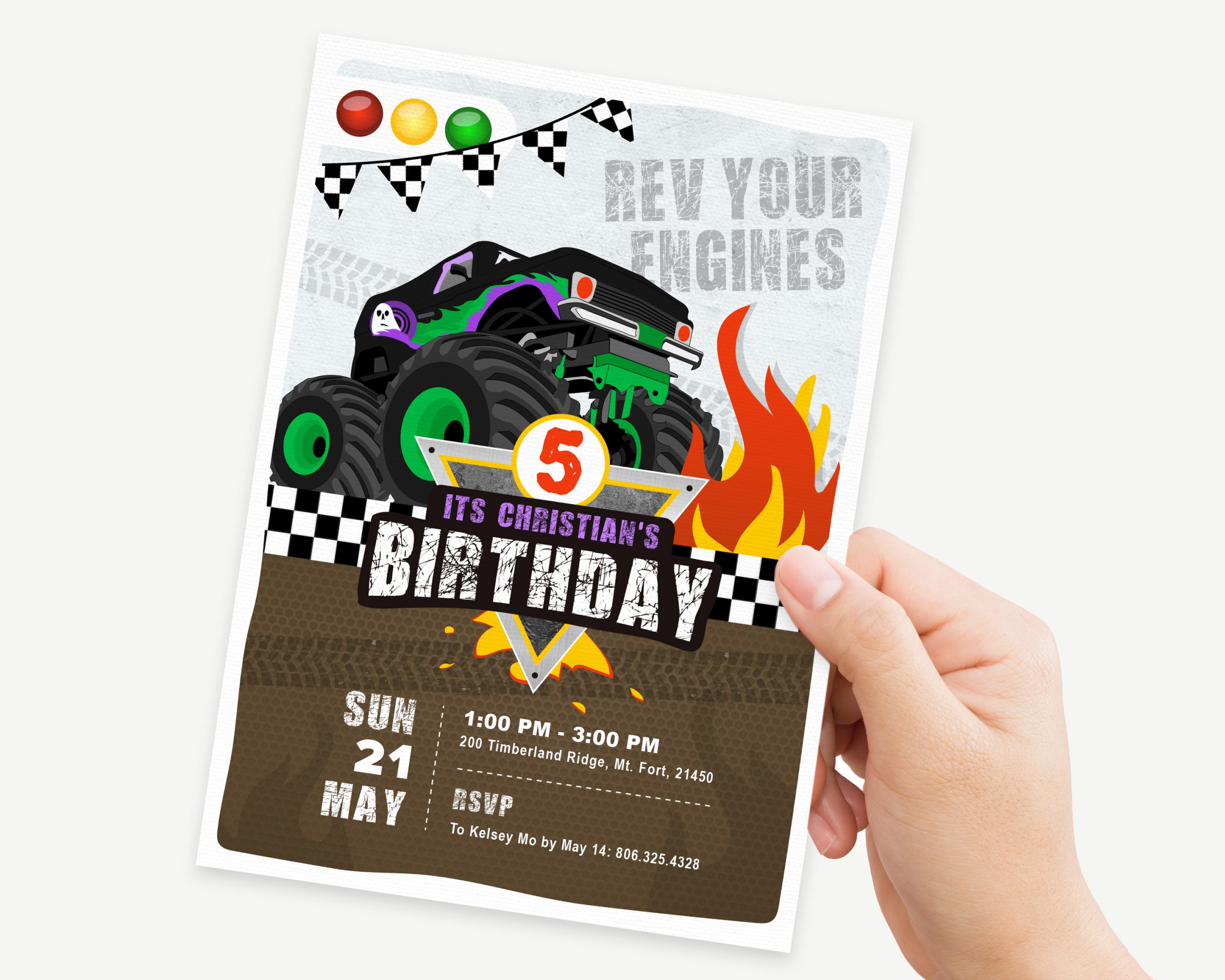 Monster Truck Invitation