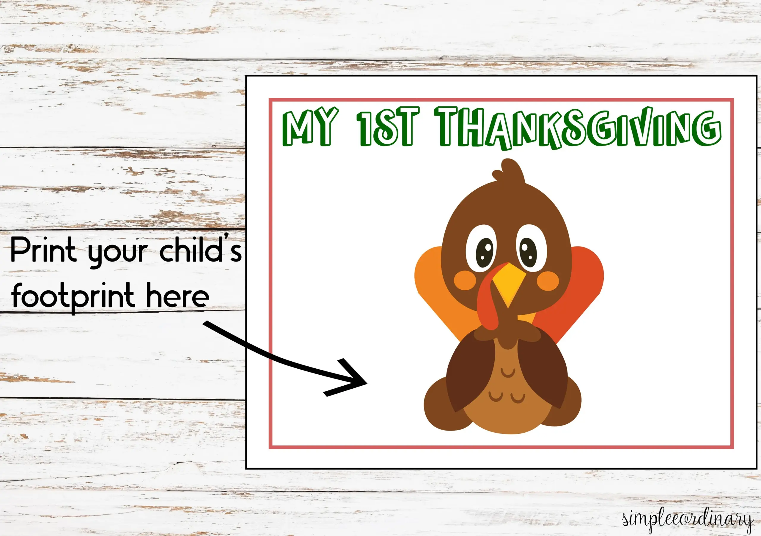 My First Thanksgiving Footprint Craft