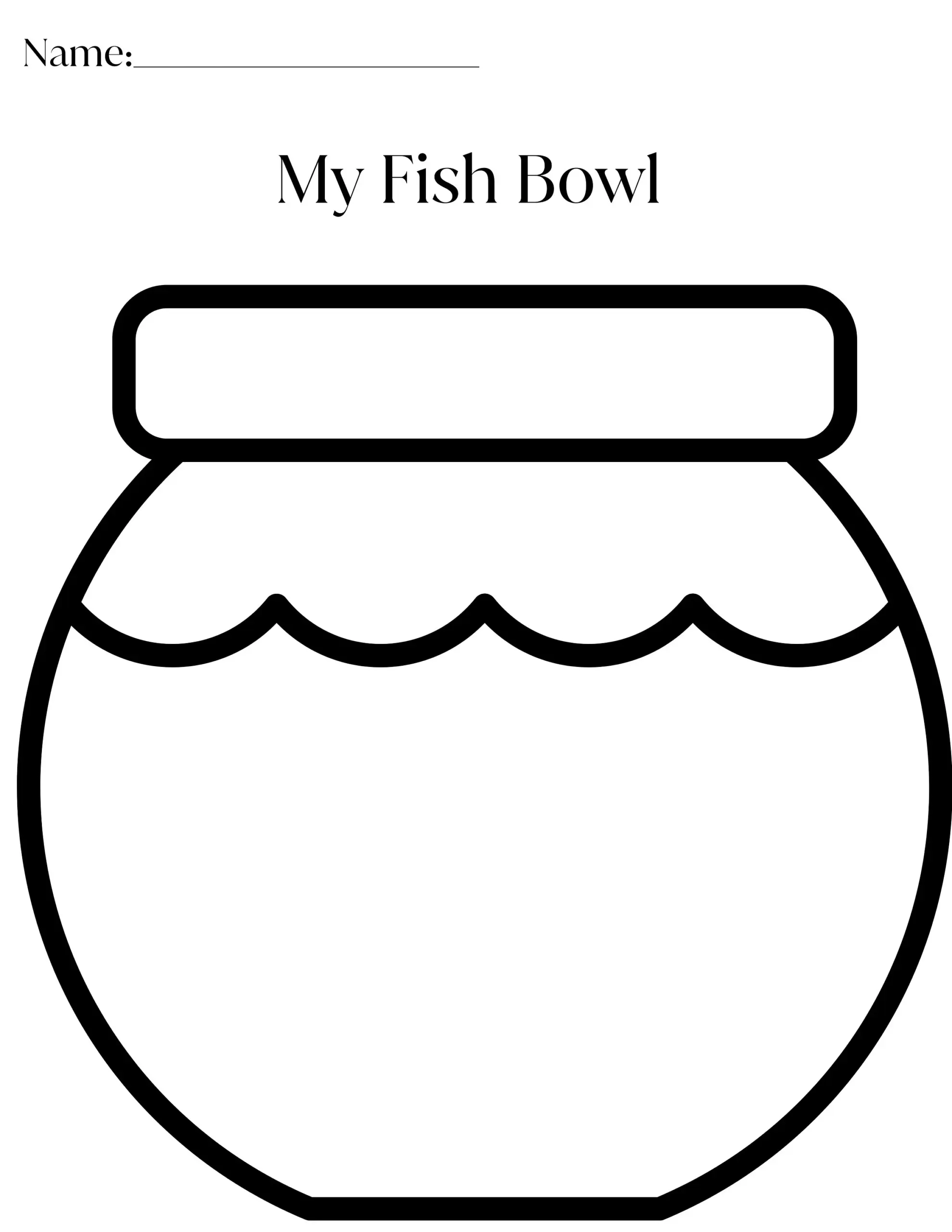 My Fish Bowl Cut And Paste Activity