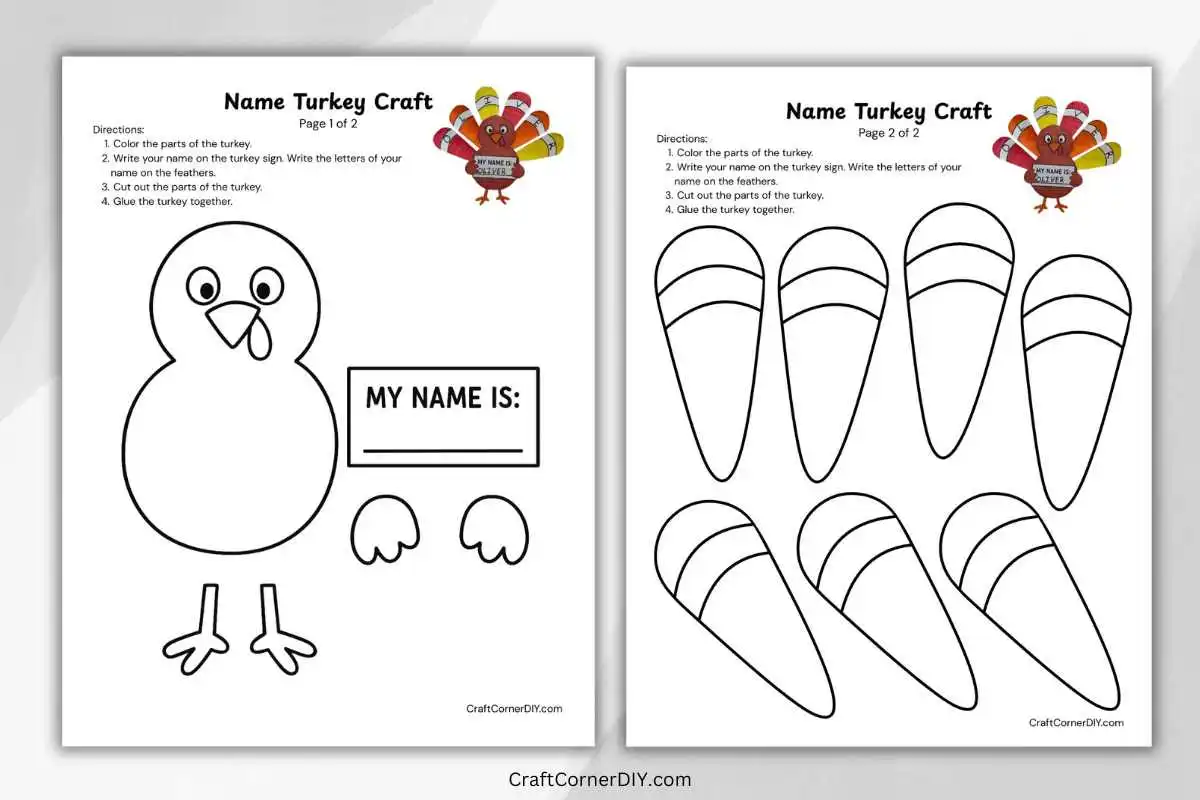 Name Turkey Thanksgiving Craft For Kids