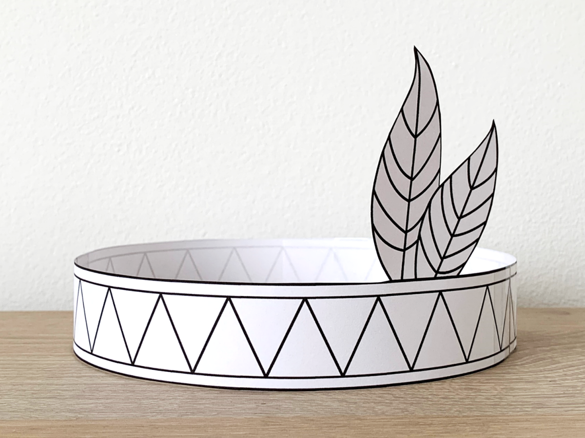 Native American Headband Feathers Paper Crown Printable Coloring Craft