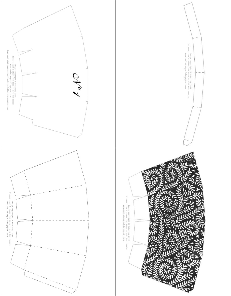 New Popcorn Box Template Set Pretty