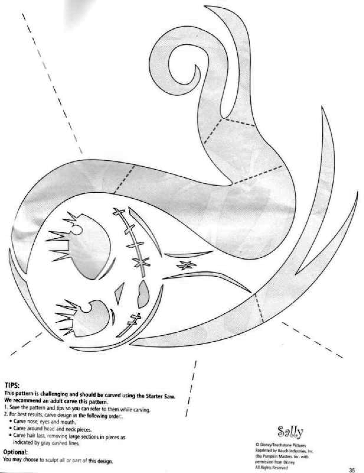 Nightmare Before Christmas Sally Pumpkin Stencil Nightmare Before Christmas Sally Pumpkin Stencil