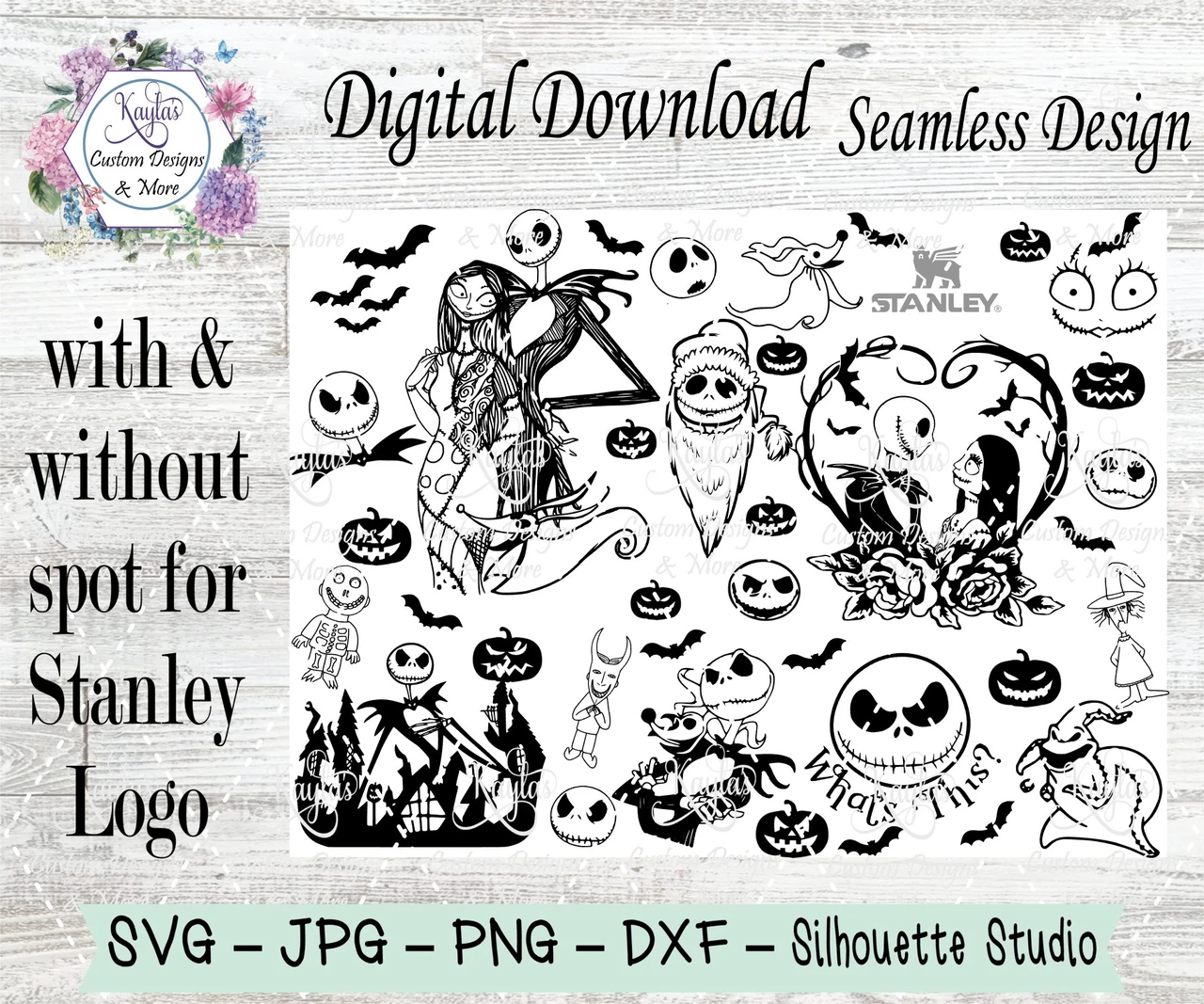 Nightmare Before Christmas Svg Tumbler Template Digital Download