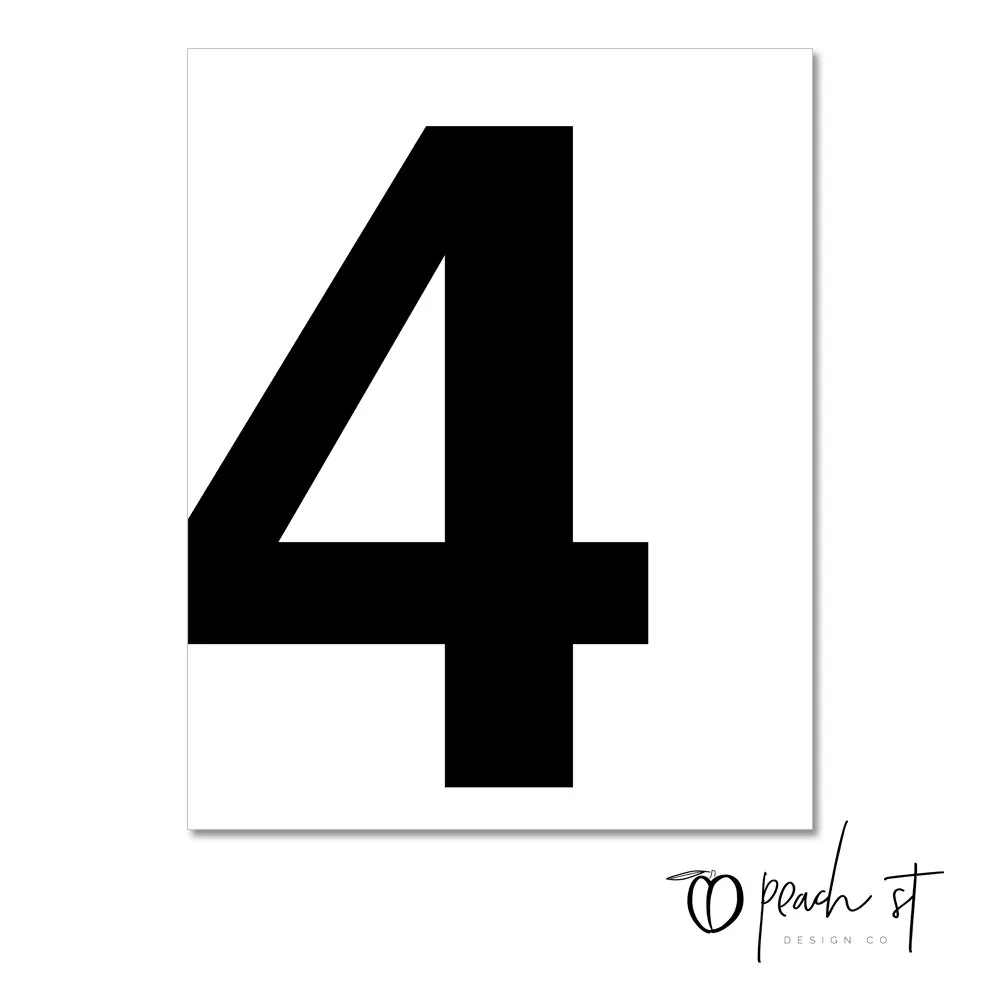 Number 4 Typography Print Letter Print Number 4 Typography Print Letter Print