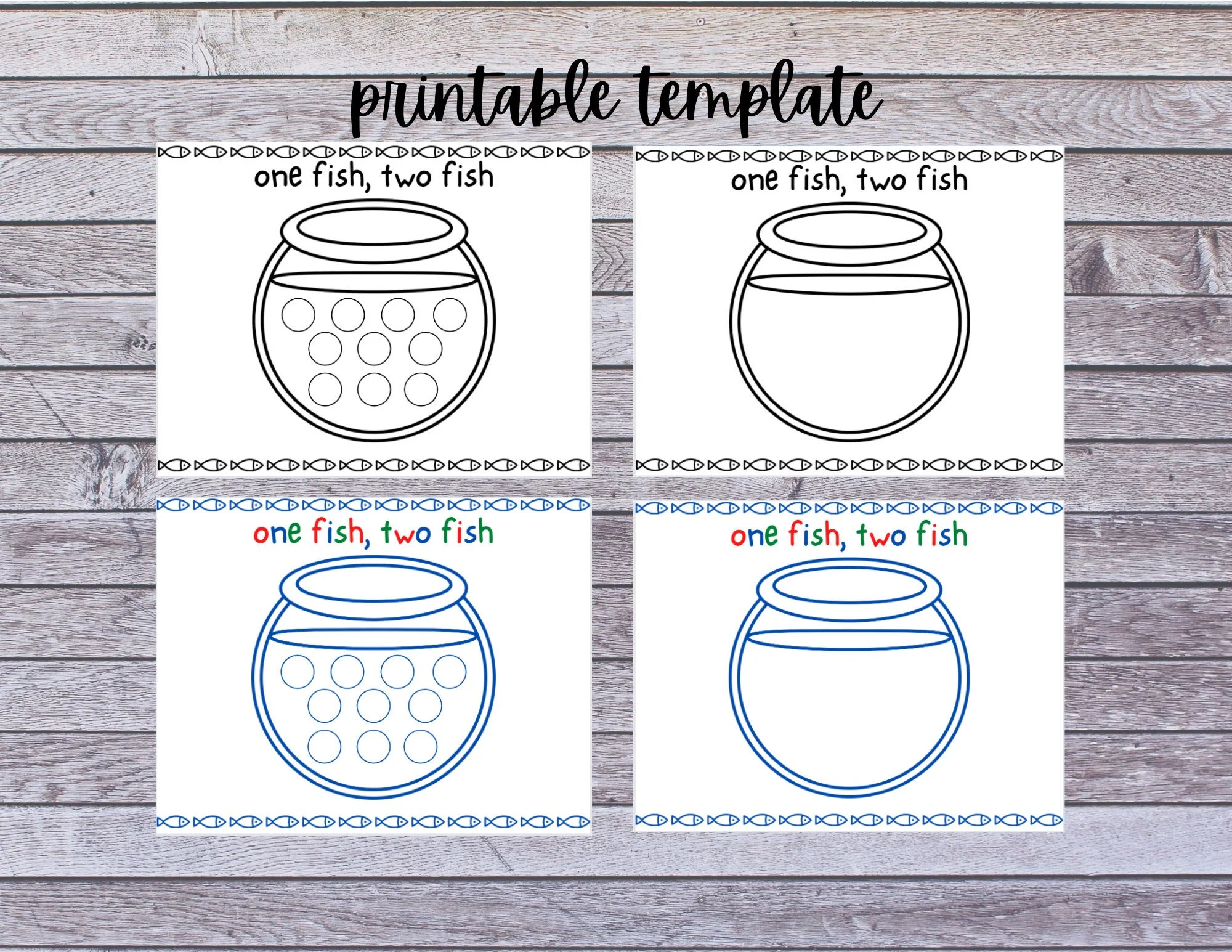 One Fish Two Fish Printable Templates