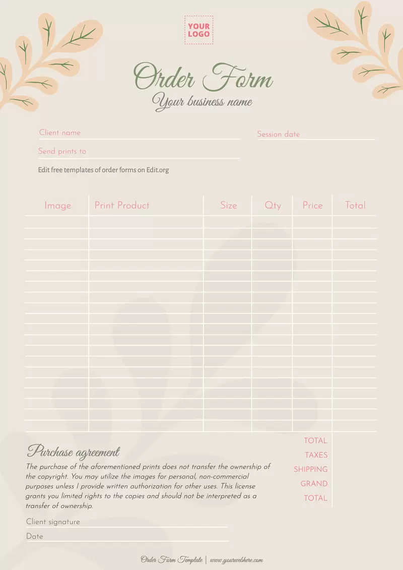 Order Forms Order Forms