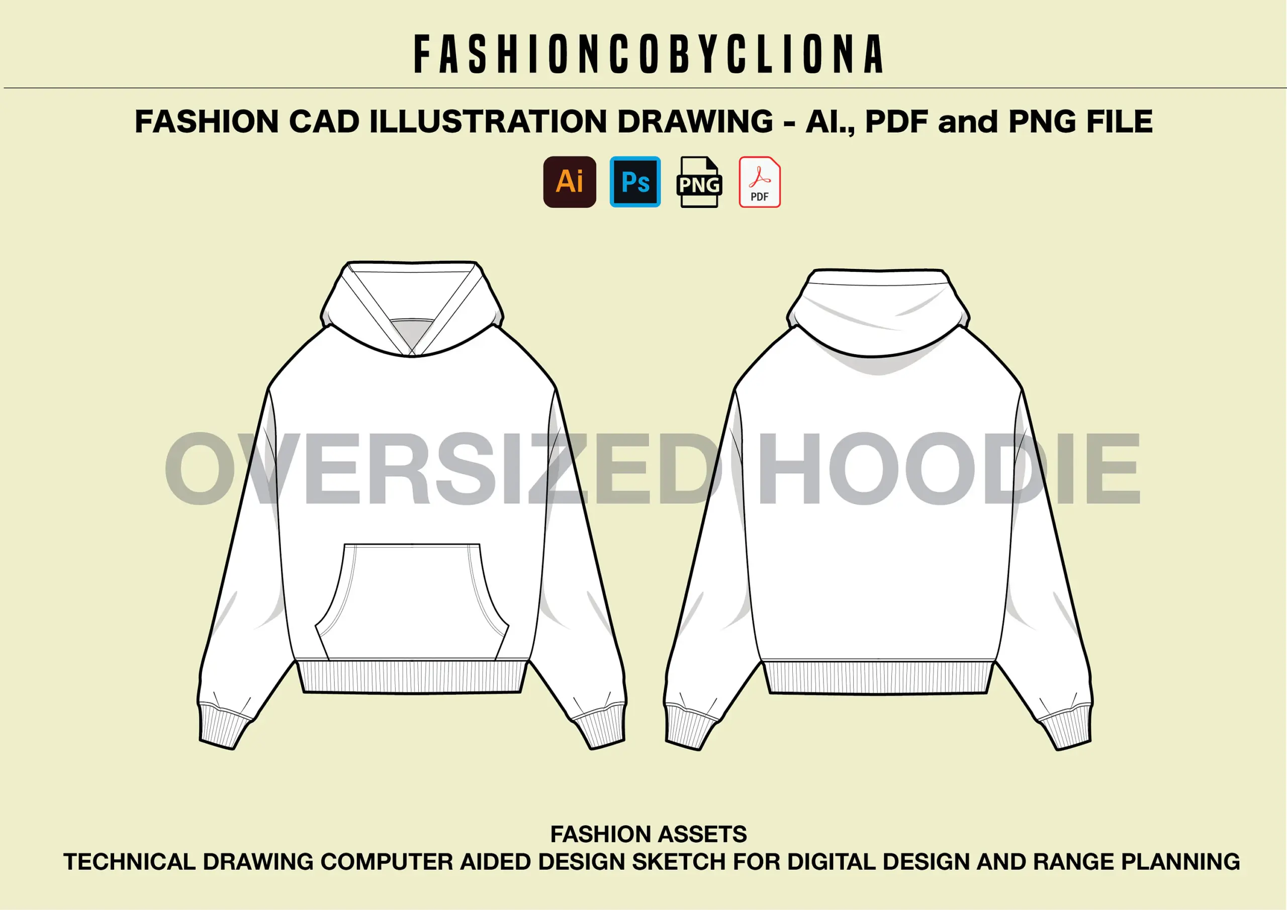 Oversized Hoodie Fashion Design Template