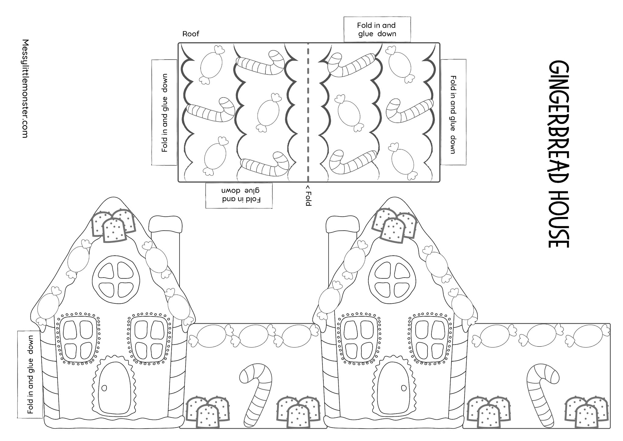 Paper Gingerbread House Template Printable