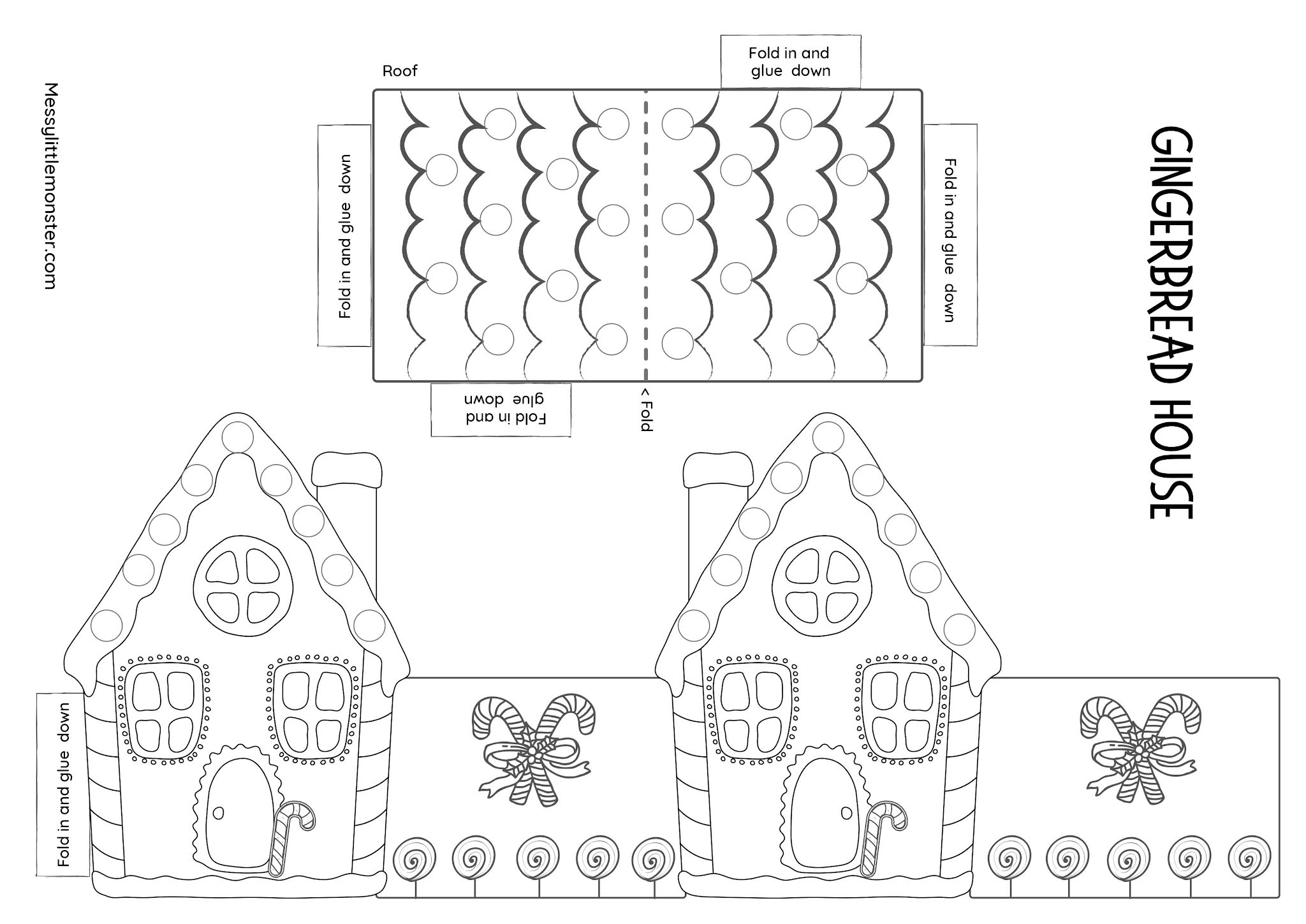 Paper Gingerbread House Template Printable