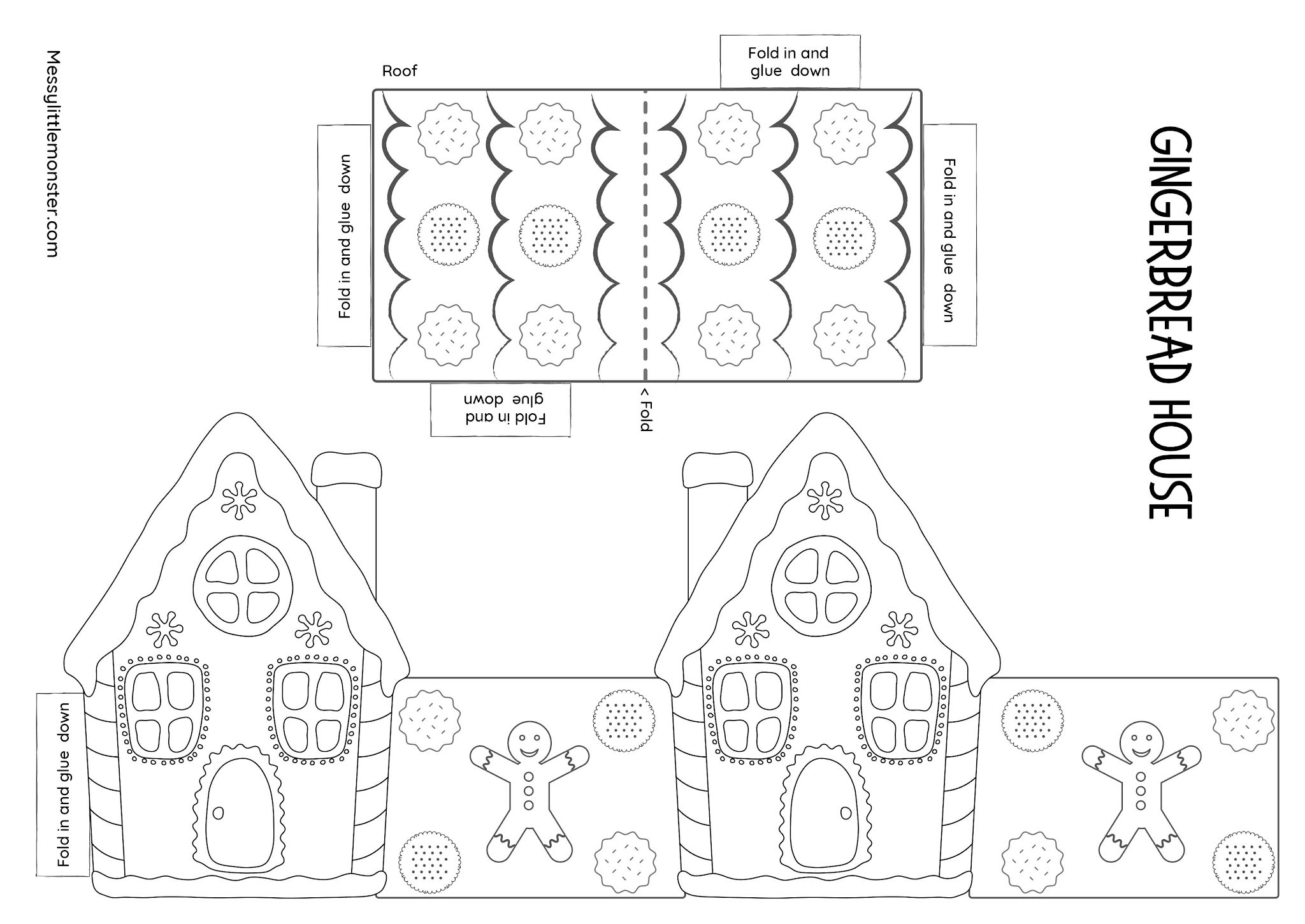 Paper Gingerbread House Template Printable