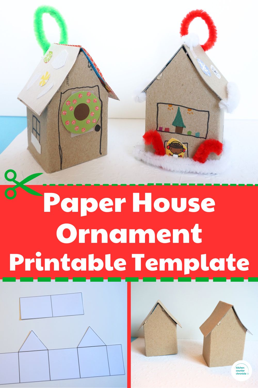 Paper House Ornament Template Paper House Ornament Template