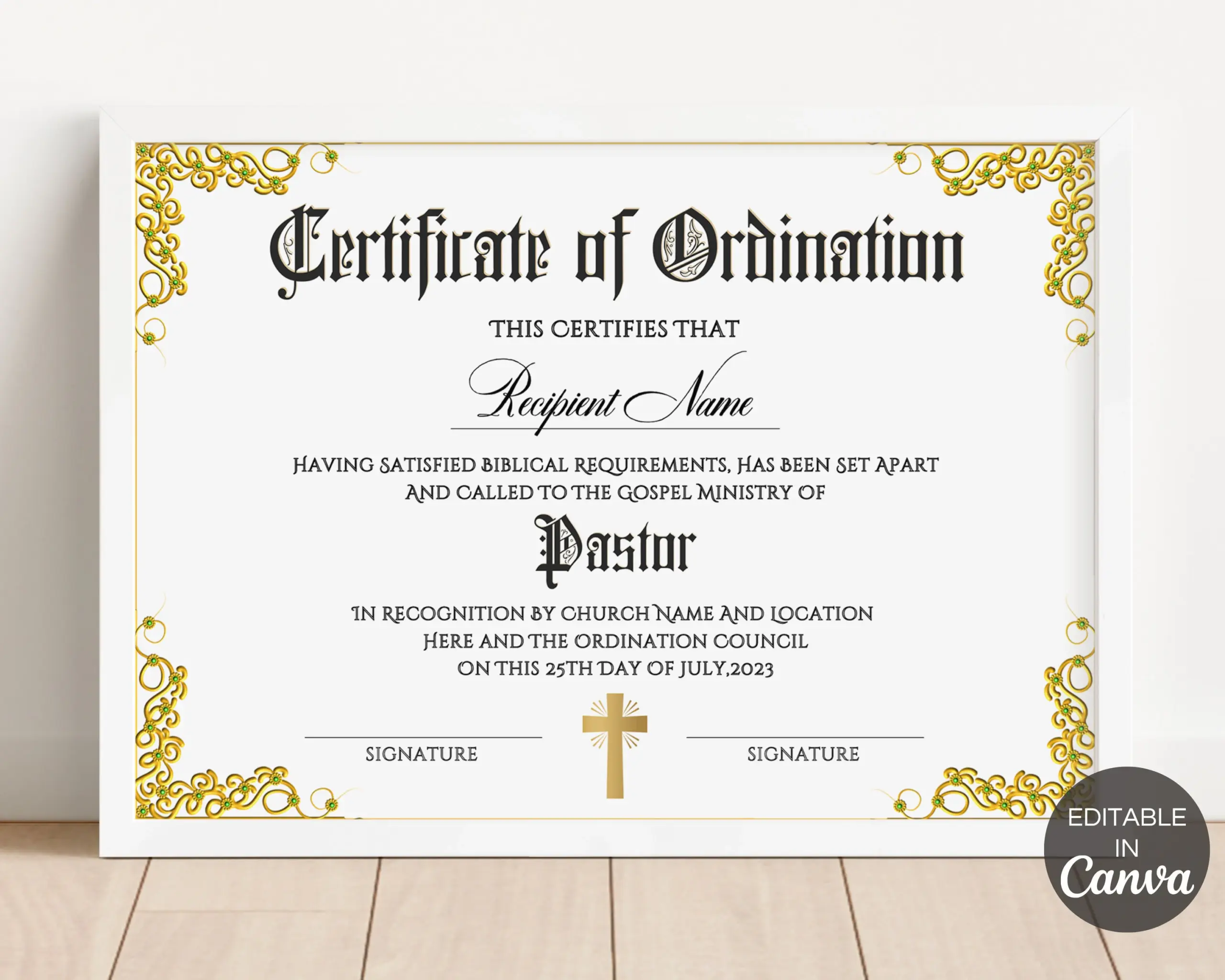 Pastor Ordination Certificate Template Pastor Ordination Certificate Template