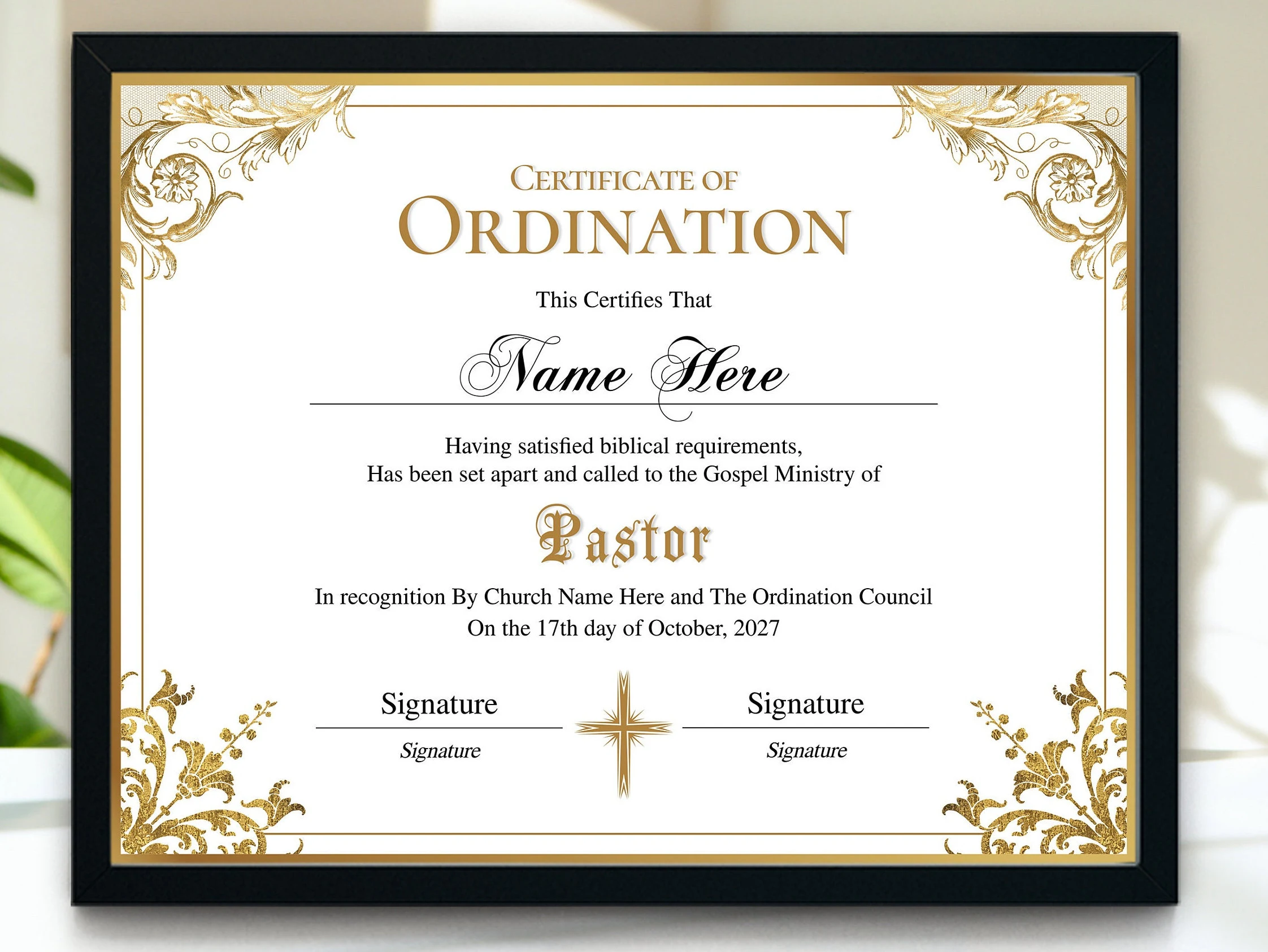 Pastor Ordination Certificate Template
