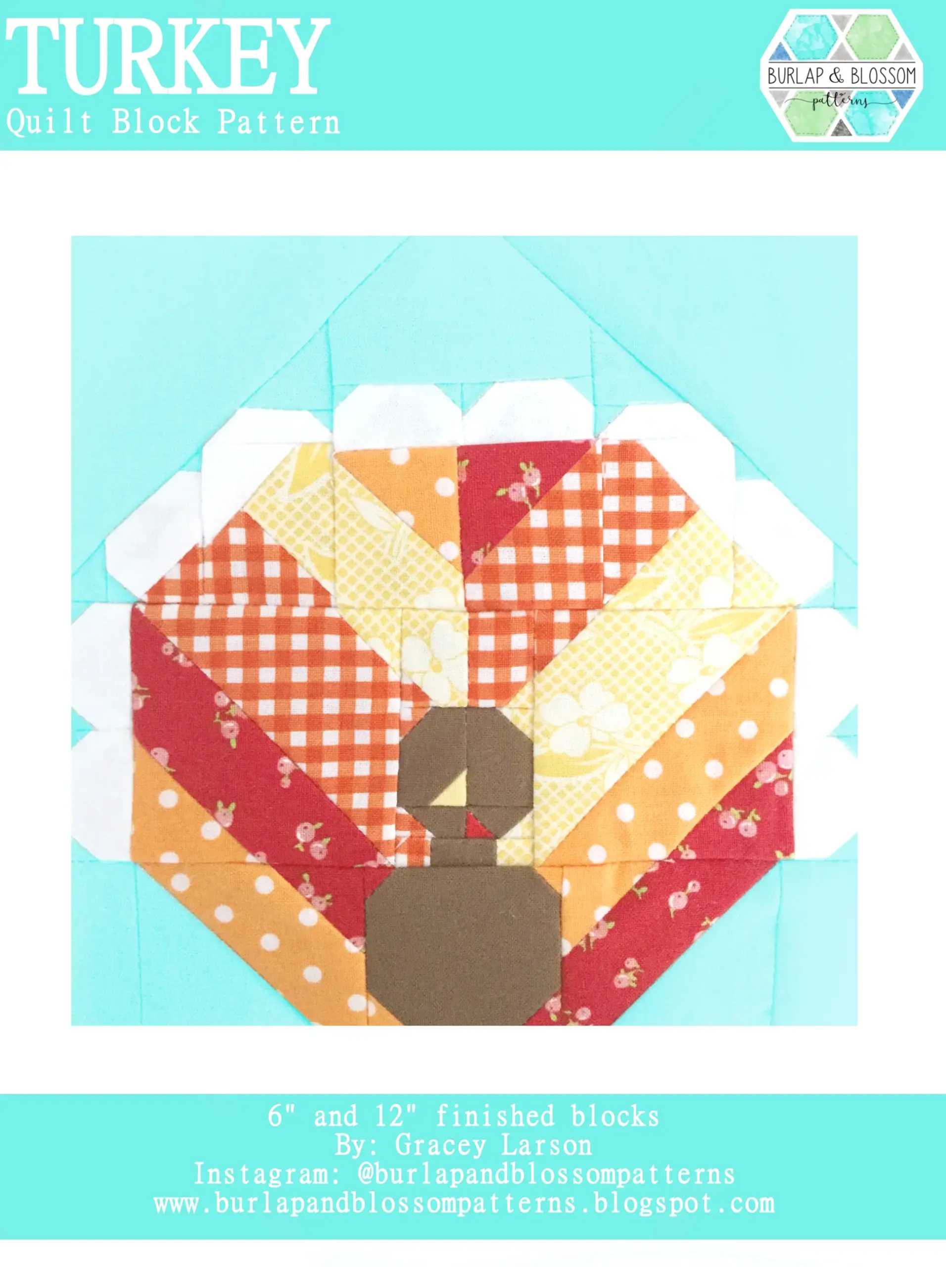 free pattern block turkey template