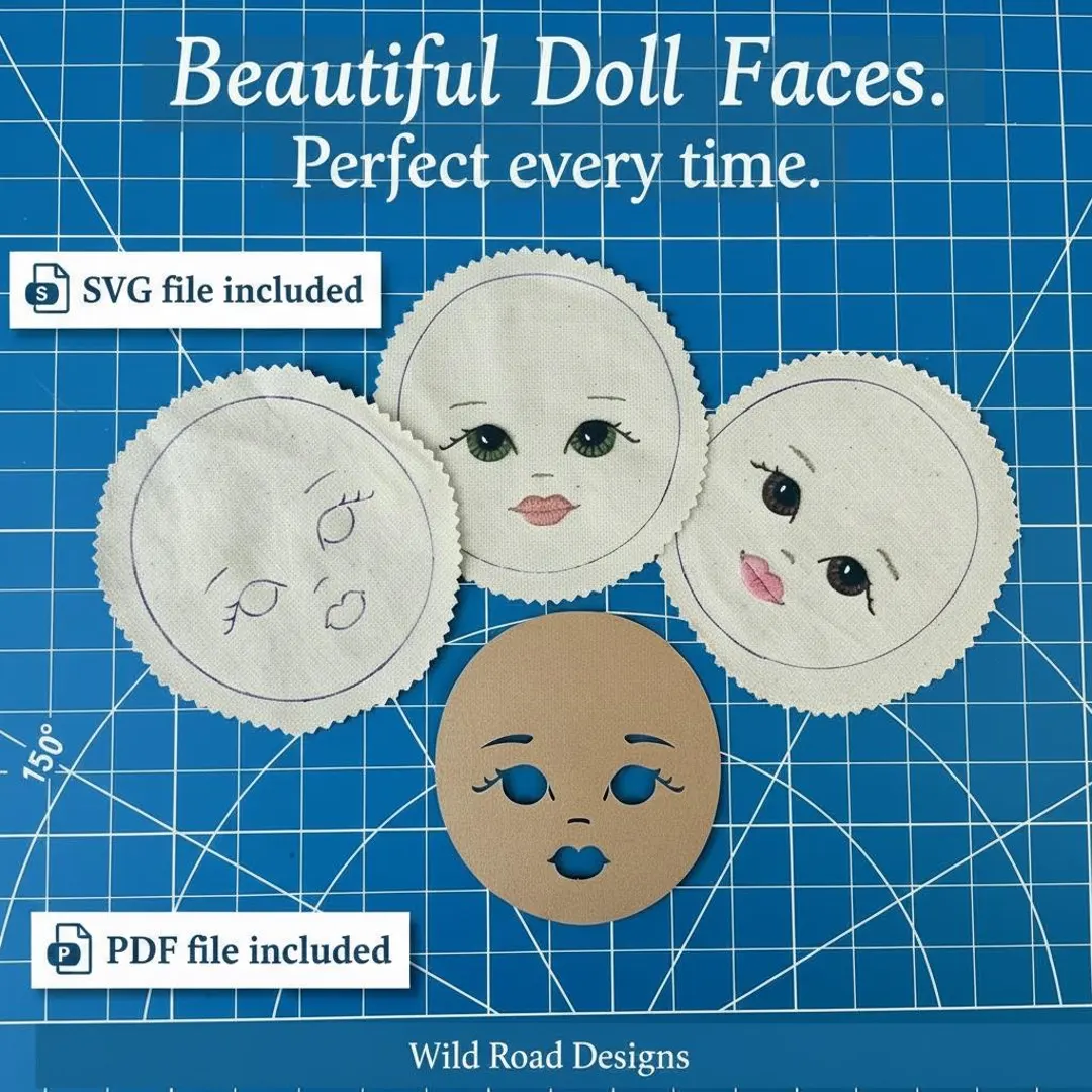 Pdf Doll Face Template Svg File Included