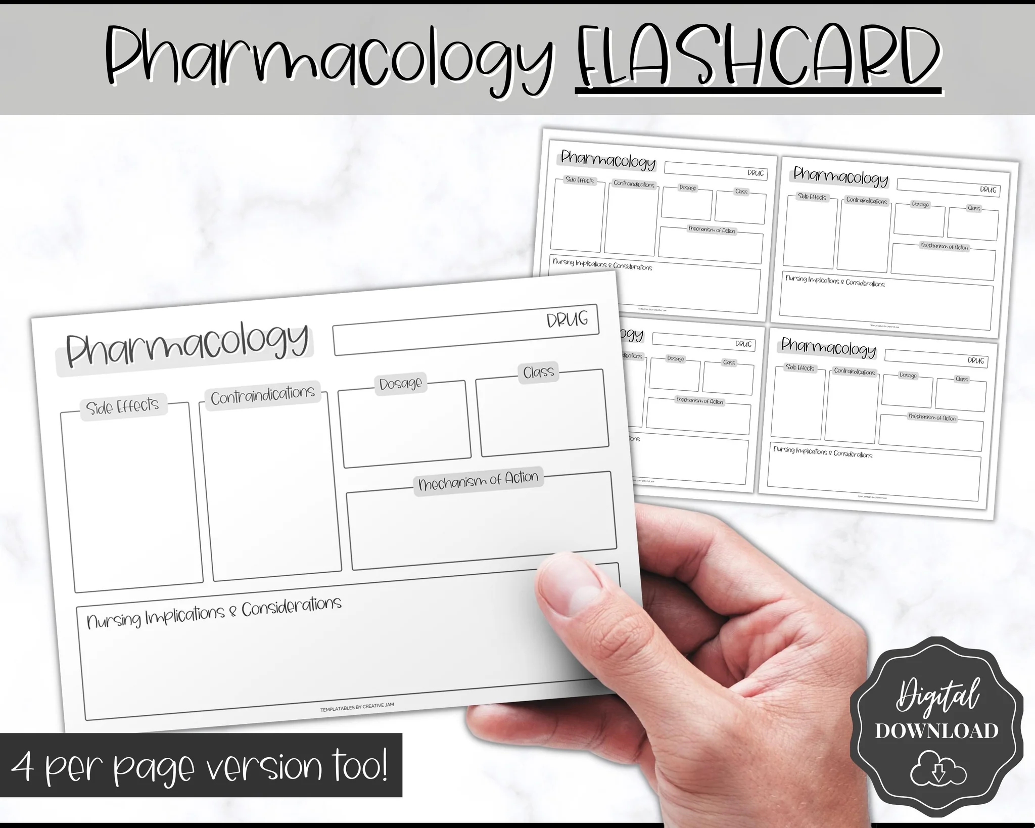 Pharmacology Drug Card Template Mono Pharmacology Drug Card Template Mono