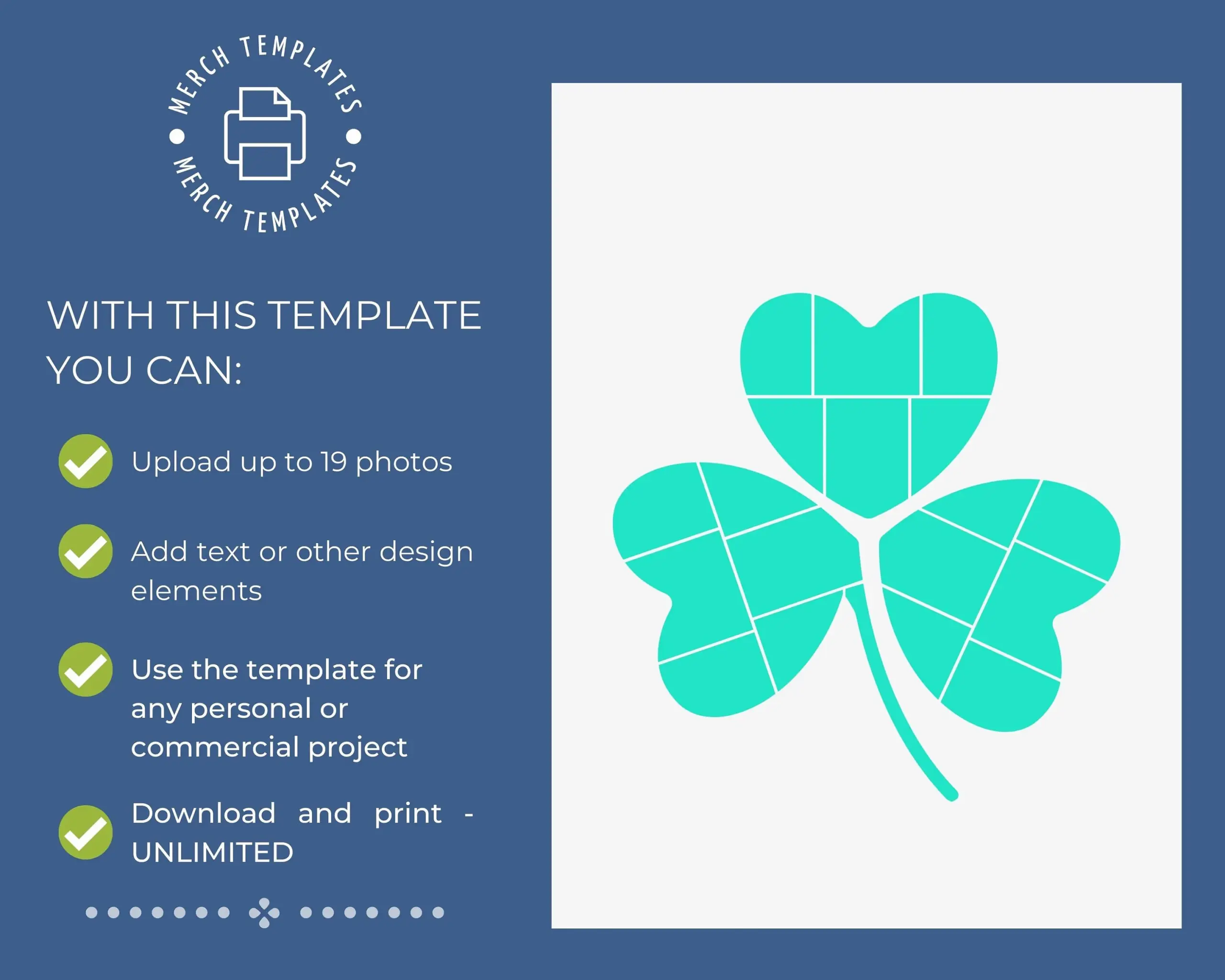 Picture Collage Shamrock Template