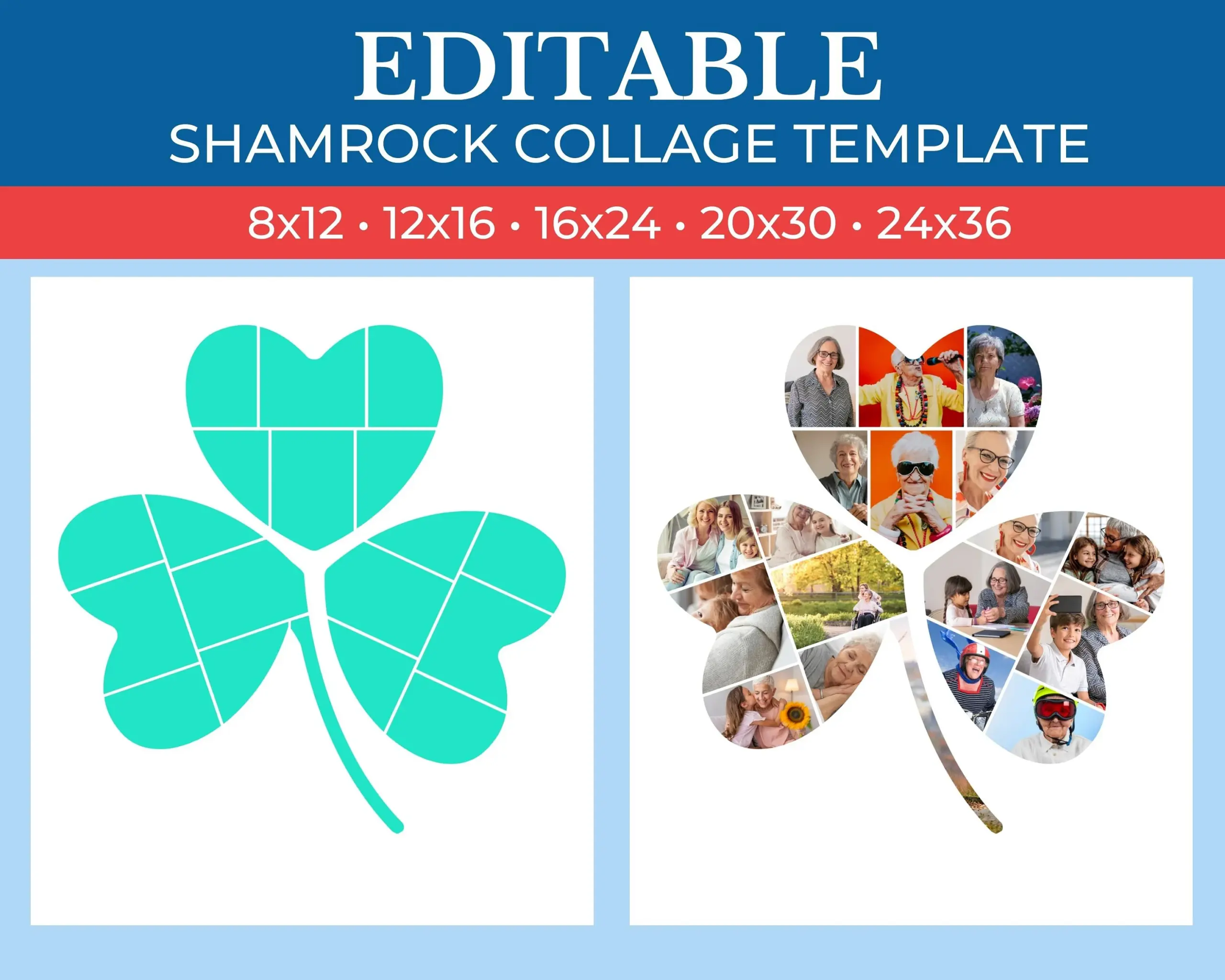 Picture Collage Shamrock Template