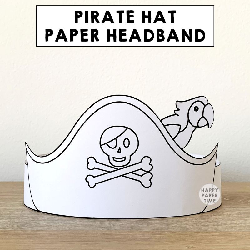 Pirate Paper Hat For Coloring 2