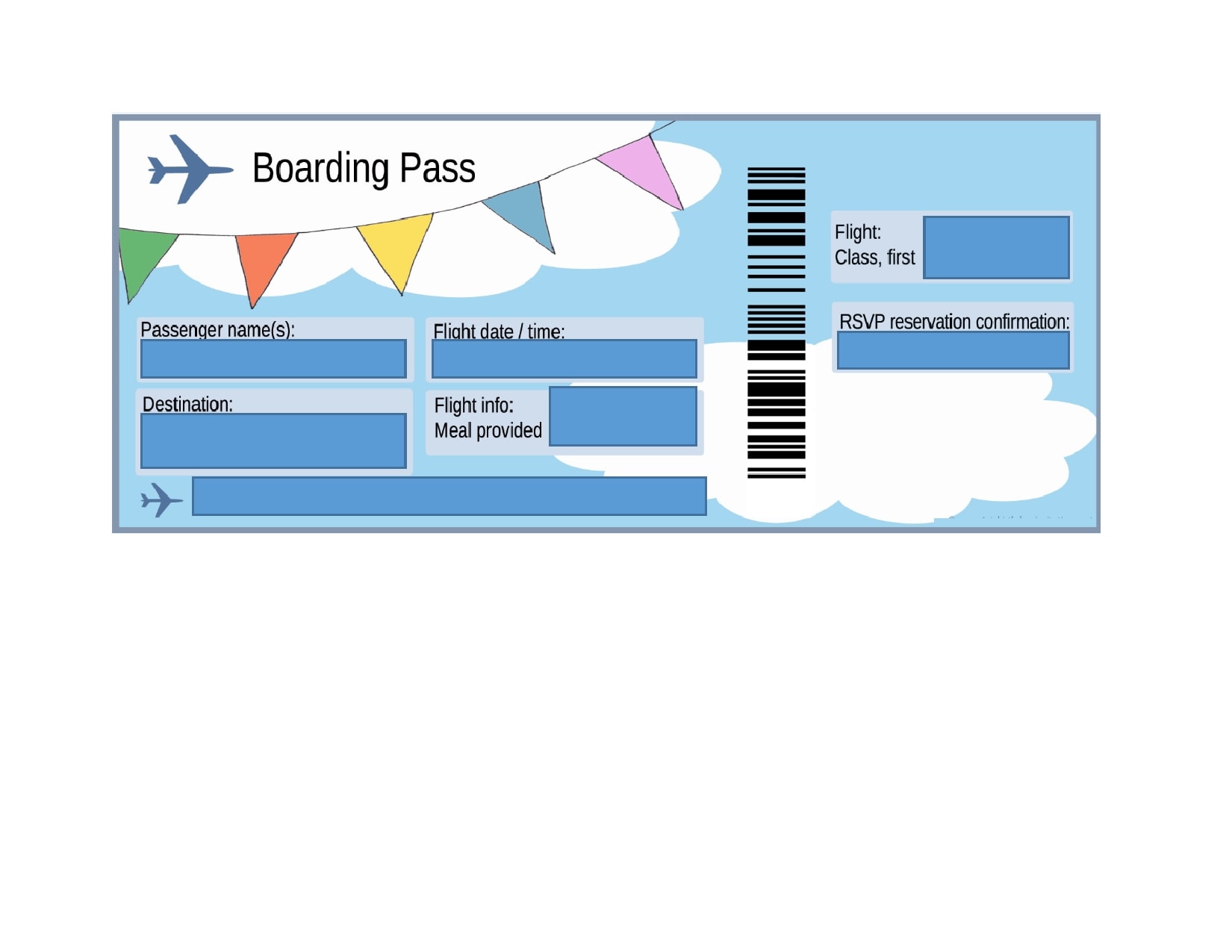 Plane Ticket Template Plane Ticket Template