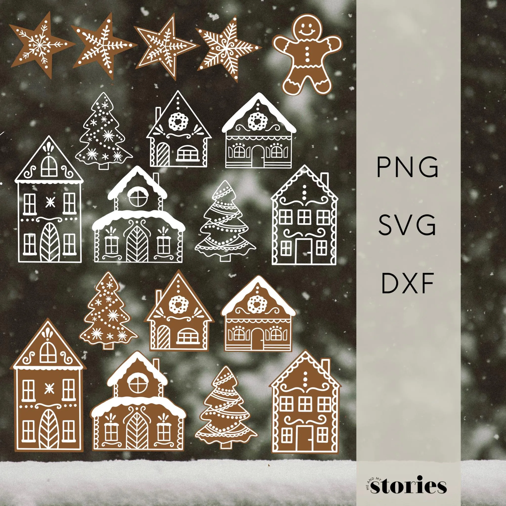 Plotter File Svg Gingerbread Village